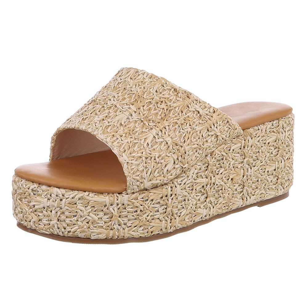 Ital-Design Hochwertige Damen Sandalen mit Plattform im Weave-Design Platea günstig online kaufen