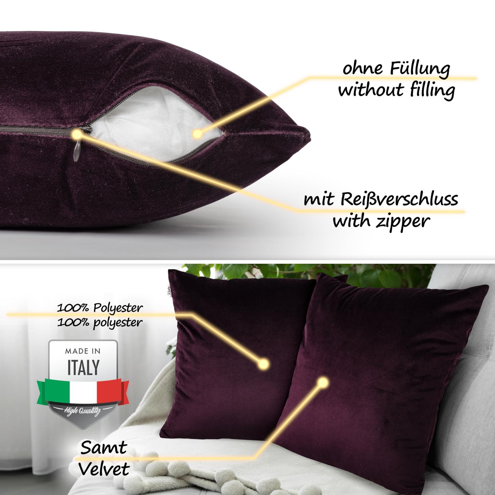 ANRO Dekokissen Kissenhülle MIT oder OHNE Füllung Kissenbezug Zierkissen, Kissenhülle in 40x40cm ohne Füllung Pflaume