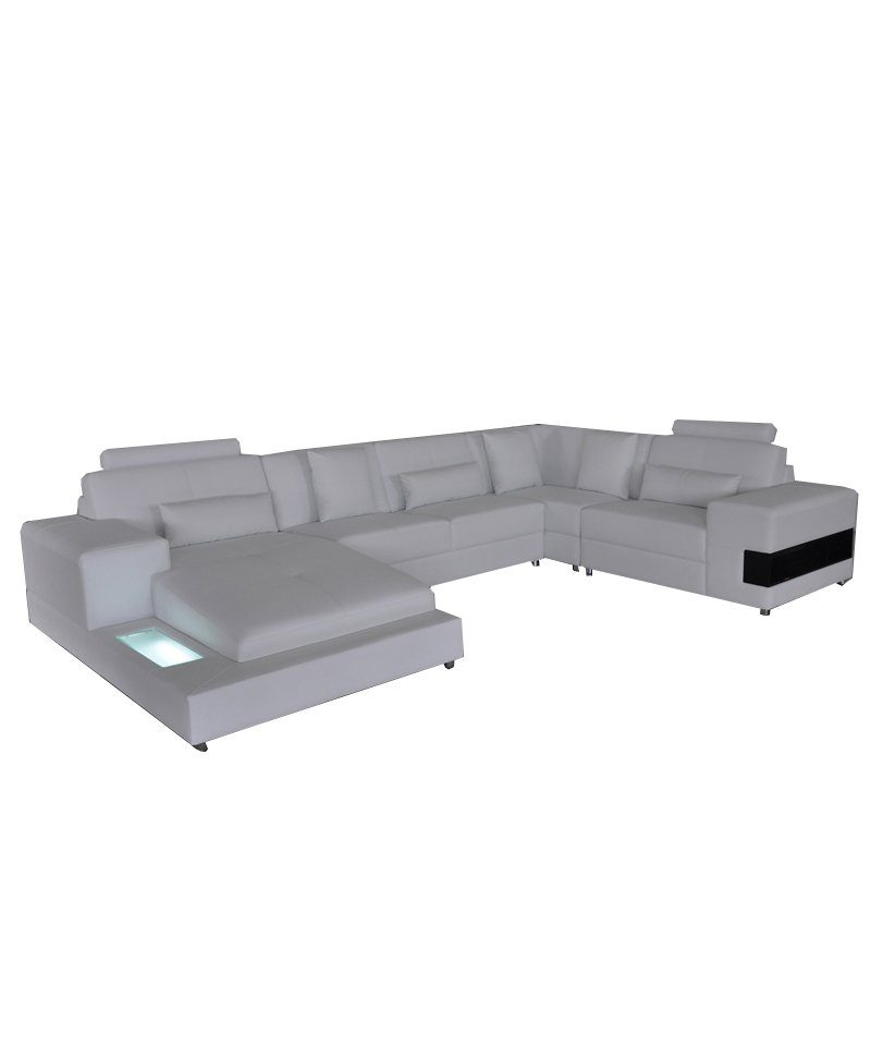 JVmoebel Ecksofa, Ledersofa Couch Wohnlandschaft Eck Design Modern Sofa U-Form