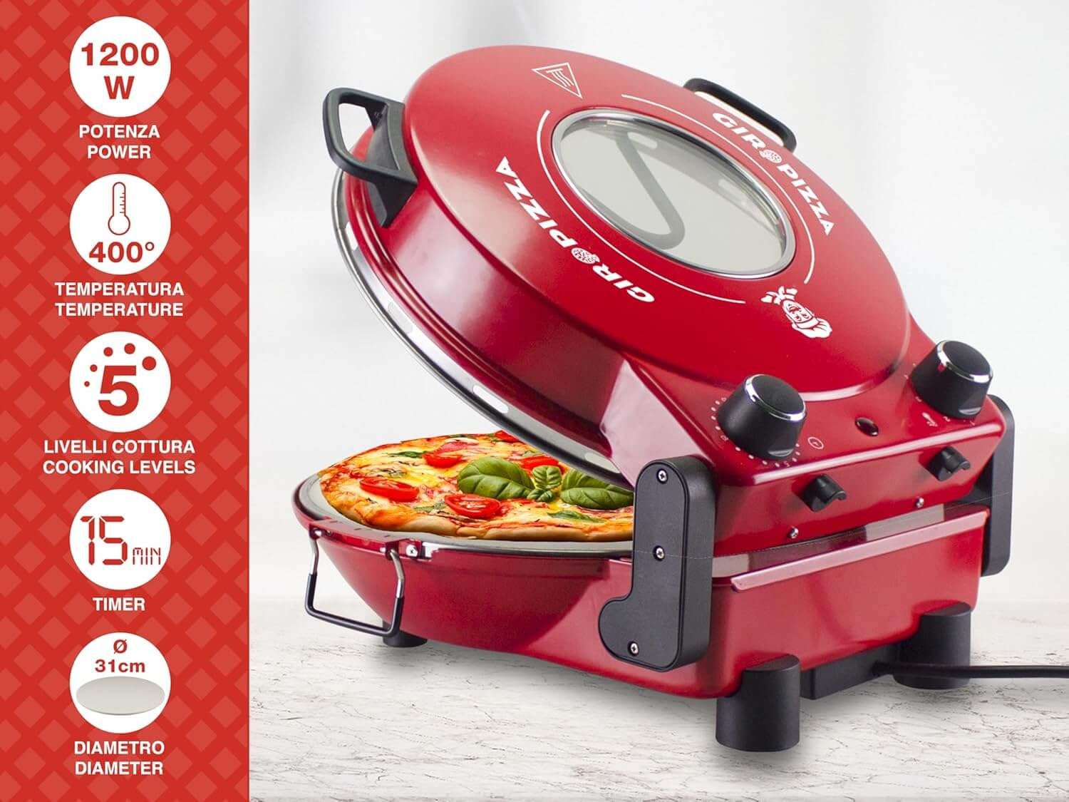 Beper Pizzaofen Beper P101CUD301 Pizzaofen mit Bullauge