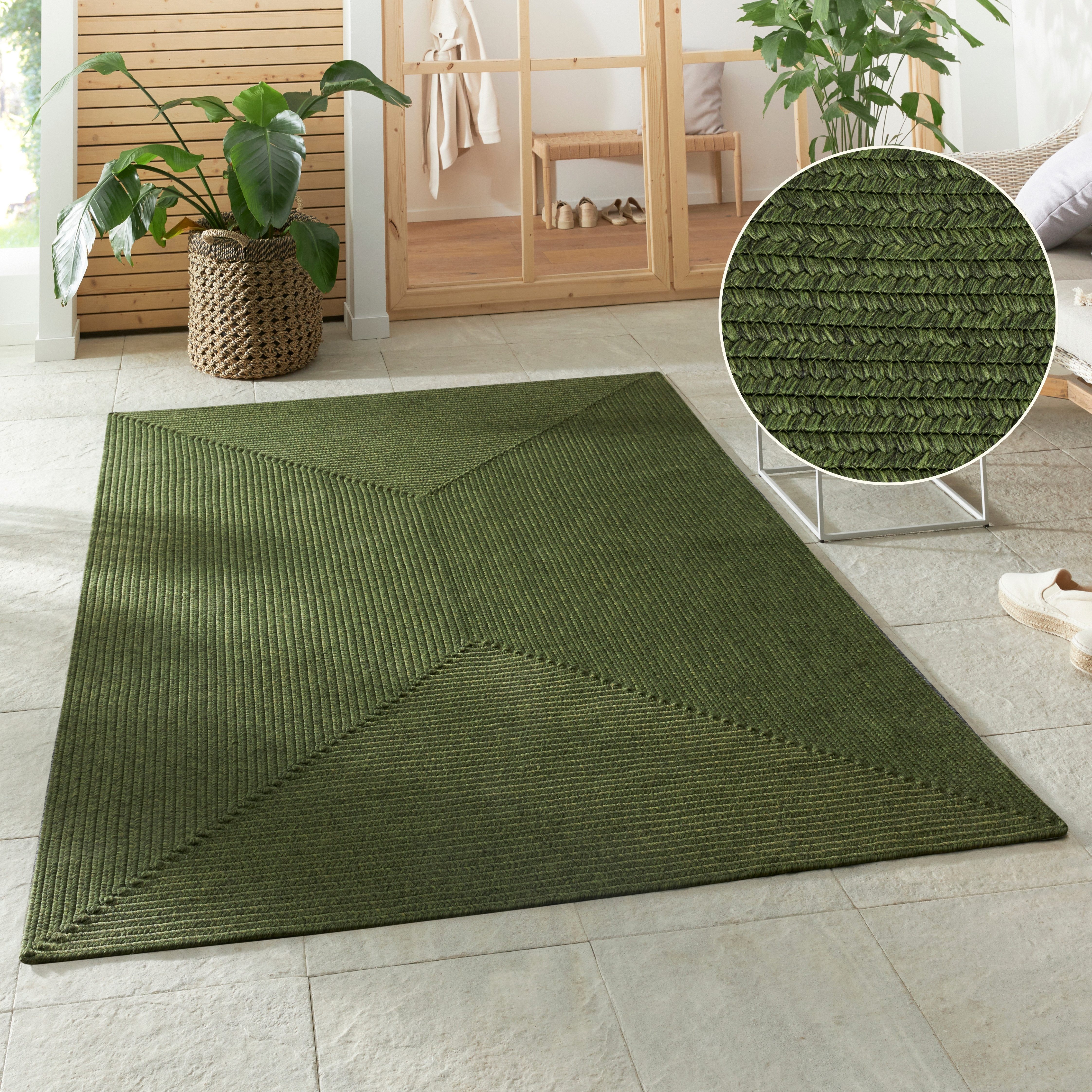 HANSE Home Teppich Trenzado, rechteckig, Höhe: 10 mm, In- & Outdoor, Handmade-Look, Läufer, Wetterfest, Balkon, Wohnzimmer