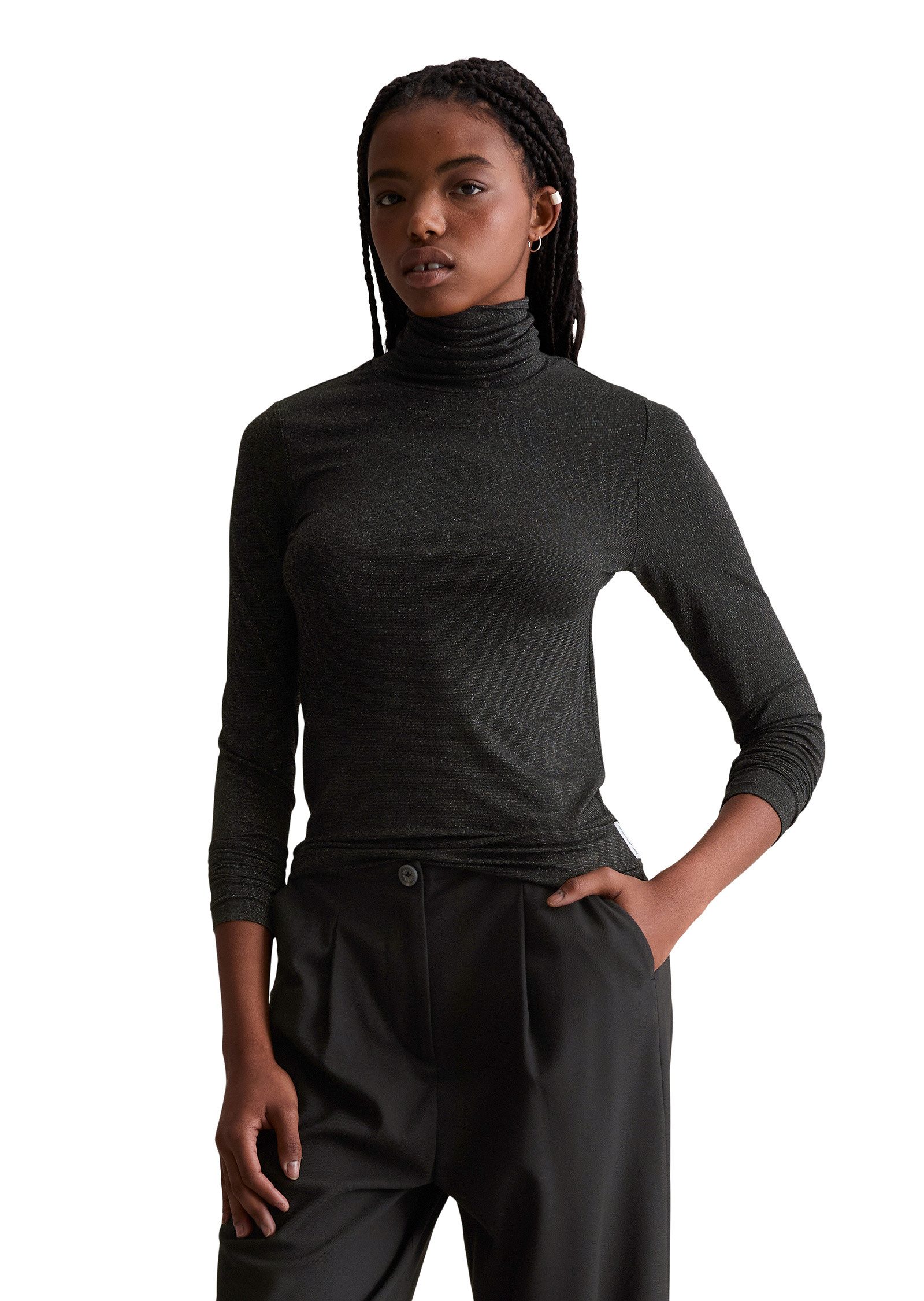 Marc O'Polo DENIM Langarmshirt mit Glitzerfäden günstig online kaufen