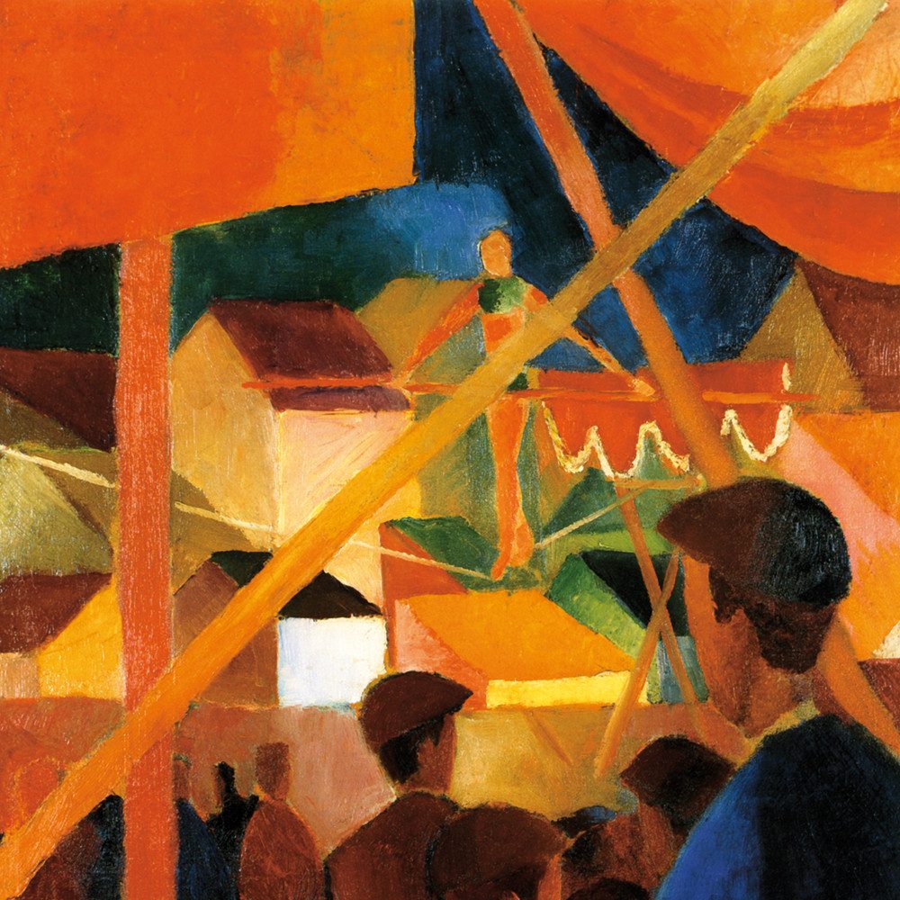 1art1 Poster August Macke Kunstdruck Bild - Seiltänzer, 1914, Detail (40 x 40 cm)