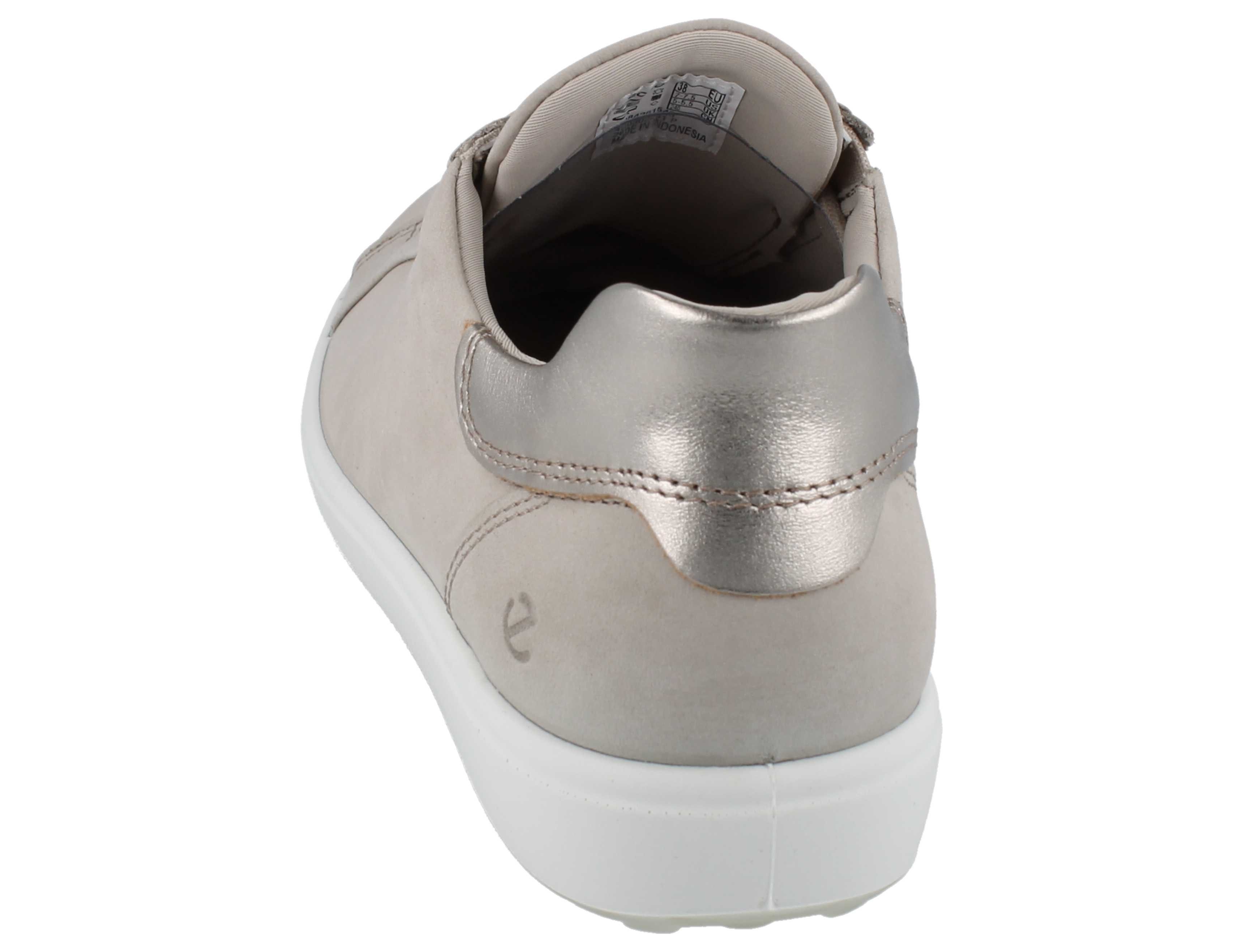 Ecco ECCO Soft 7 W Damen Sneaker beige gold Nubukleder - Größe: 38 Schnürschuh Wechselfußbett