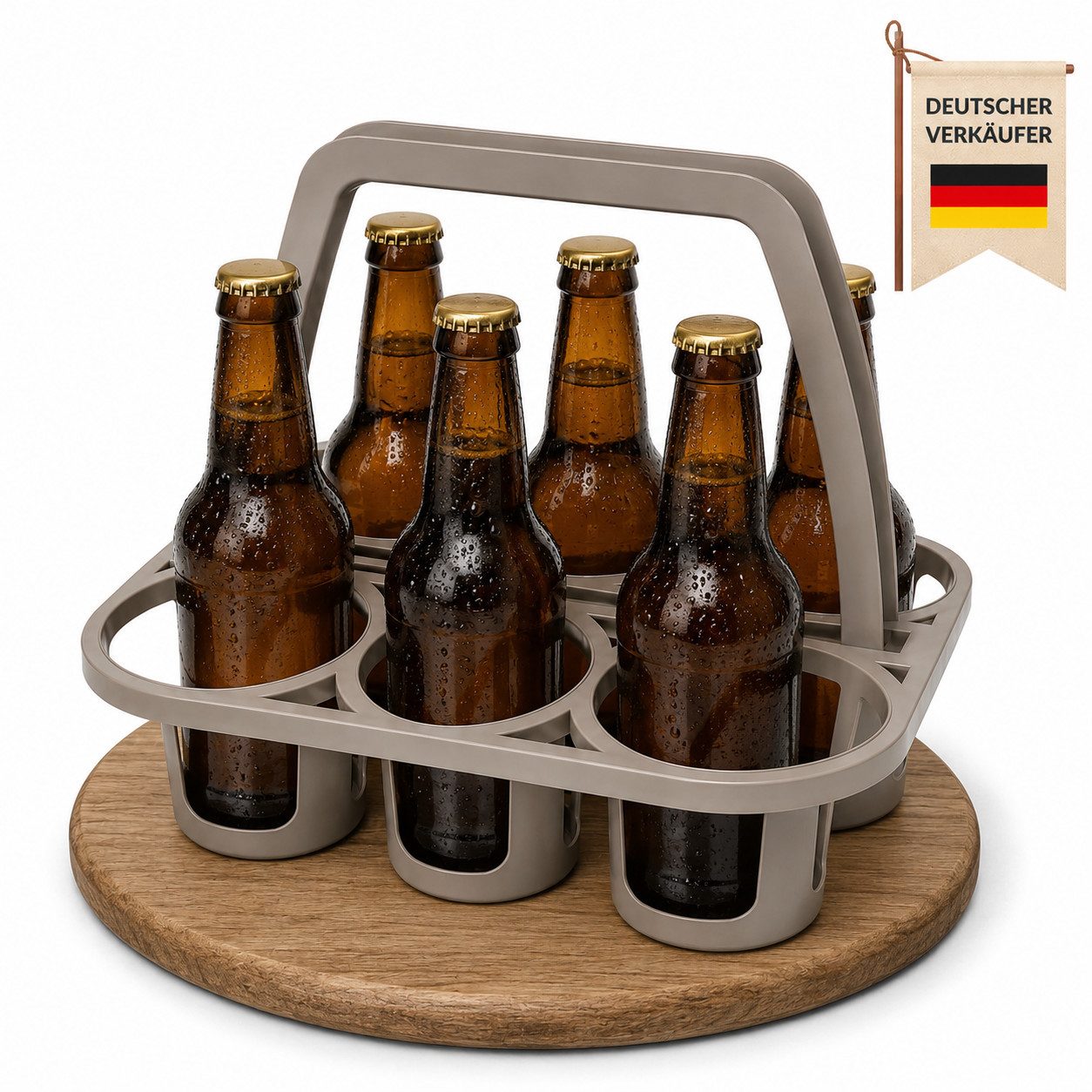 ONDIS24 Flaschenhalter Flaschenträger, Einkaufshilfe, Tragehilfe für 6 Flaschen, (1-St)