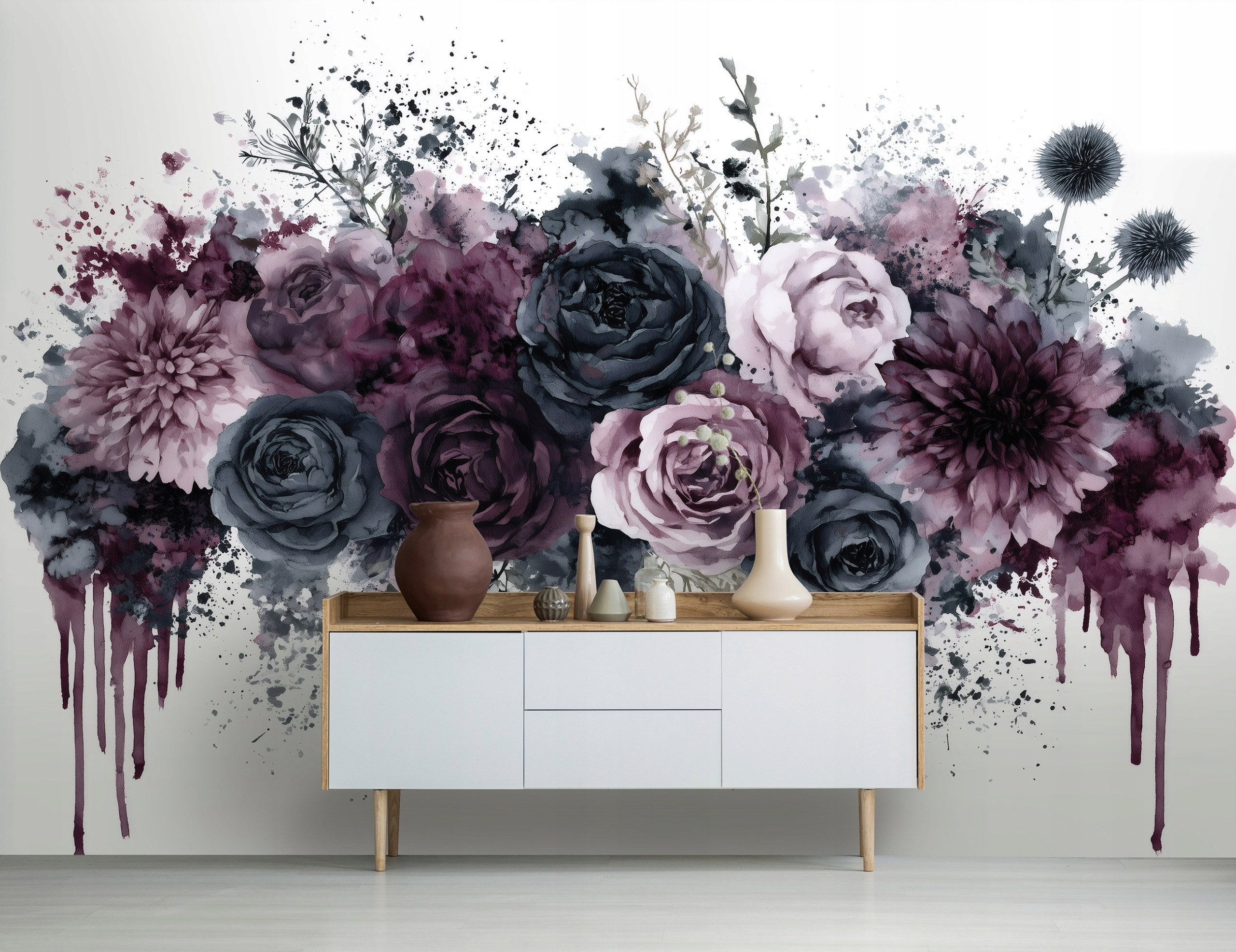 Wallarena Fototapete Vlies Blumen, glatt, Aquarell, 150 x 105 cm