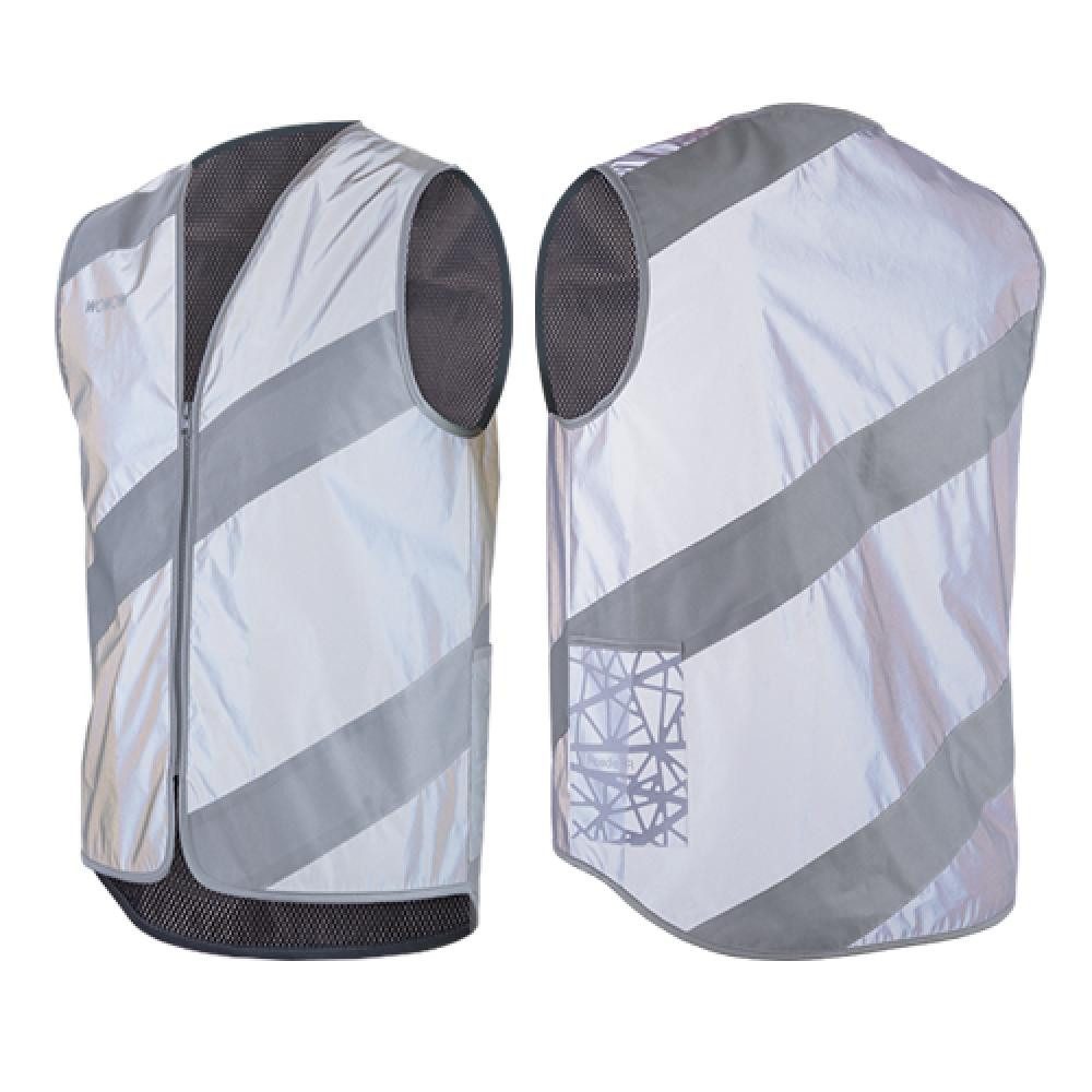 WOWOW Warnweste Wowow Sicherheitsweste Roadie Jacket Full Reflective Größe S grau