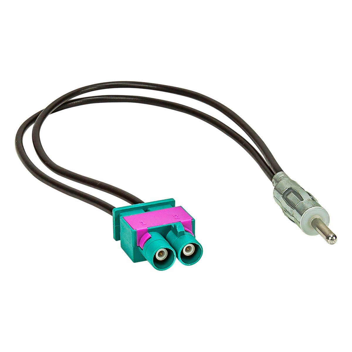 tomzz Audio Doppel Fakra (M) Antennenadapter Stecker auf DIN (M) Stecker 150 Ohm p KFZ-Adapter