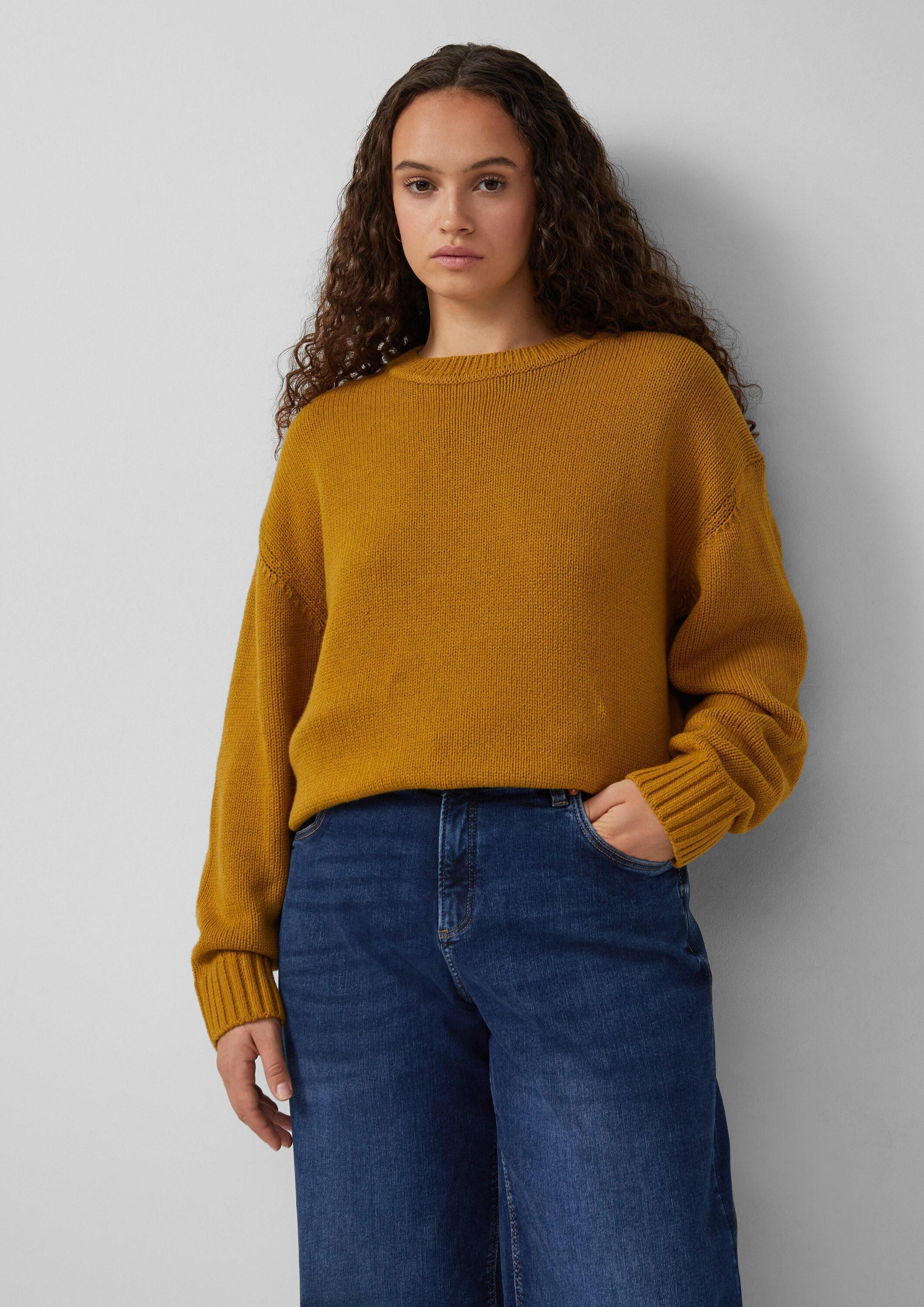 QS Longpullover Strickpullover Strickpulli aus Baumwollmix