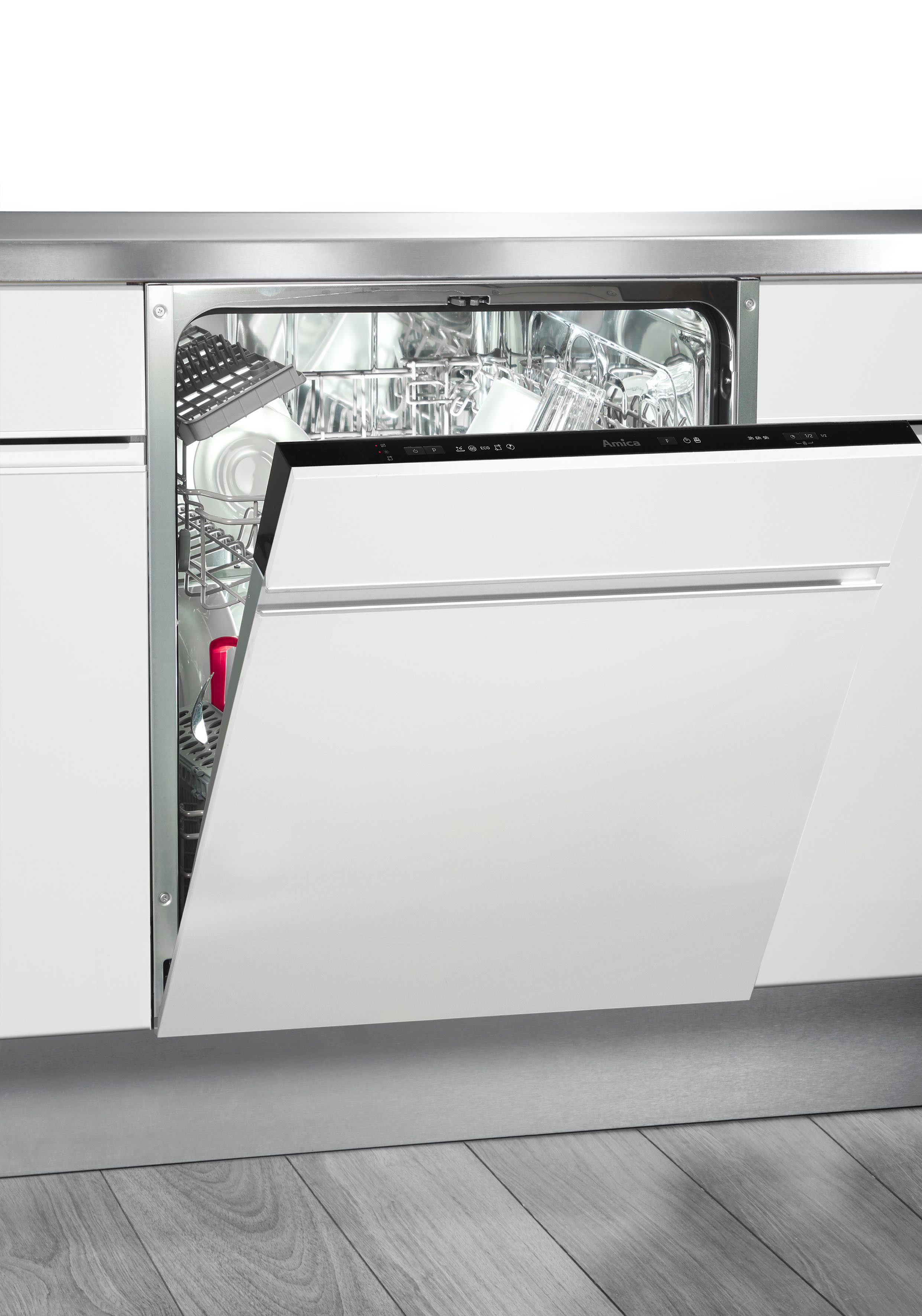 Amica vollintegrierbarer Geschirrspüler EGSPV 597 210, 12 Maßgedecke, Geschirrspüler mit smarten Programmen und komfortabler Planung