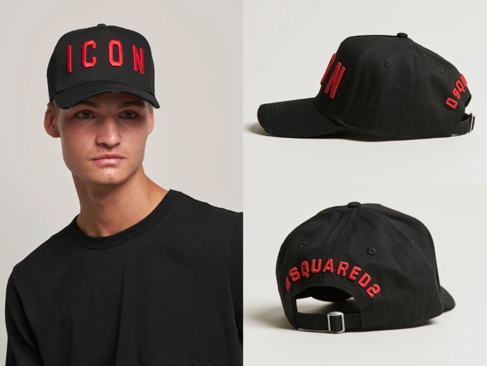 LOGO EMBROIDERED HAT Cap CAP Dsquared2 ICON CAPPY VINTAGE DSQUARED2 BLACK Baseball BASEBALL