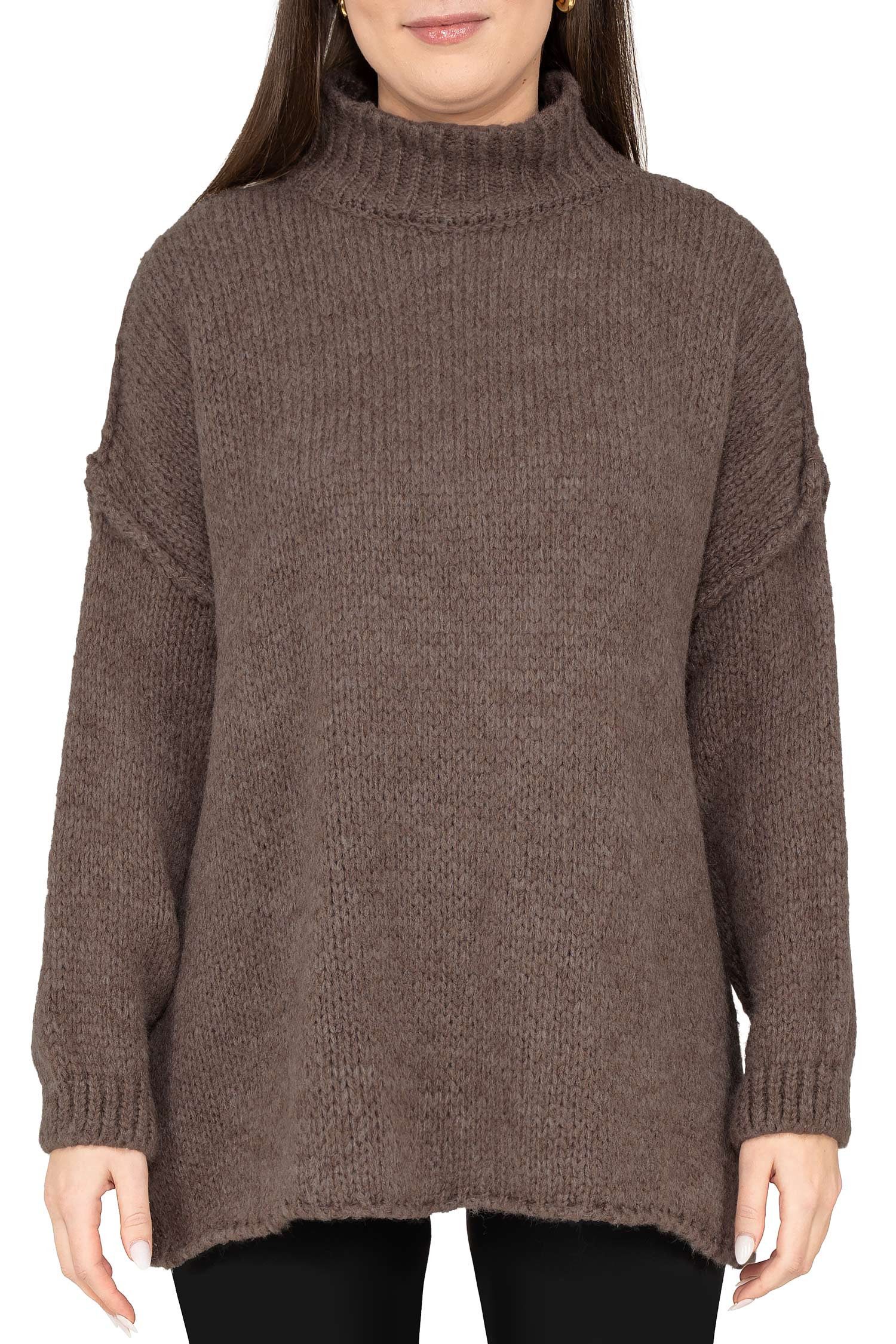 Reichstadt Strickpullover Damen Relaxed Fit Knit Pullover 25RSW095 (1-tlg) Voluminöse Ärmel mit sanft zulaufendem Abschluss