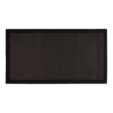 Sisalteppich Havanna Schwarz, Teppich in verschiedenen Größen, Teppichläufer, Karat, rechteckig, Höhe: 6 mm, Mit Bordüre