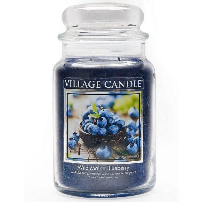 Annimuck Duftkerze Mosaik Village Candle Wild Maine Blueberry im Glas Blaubeere