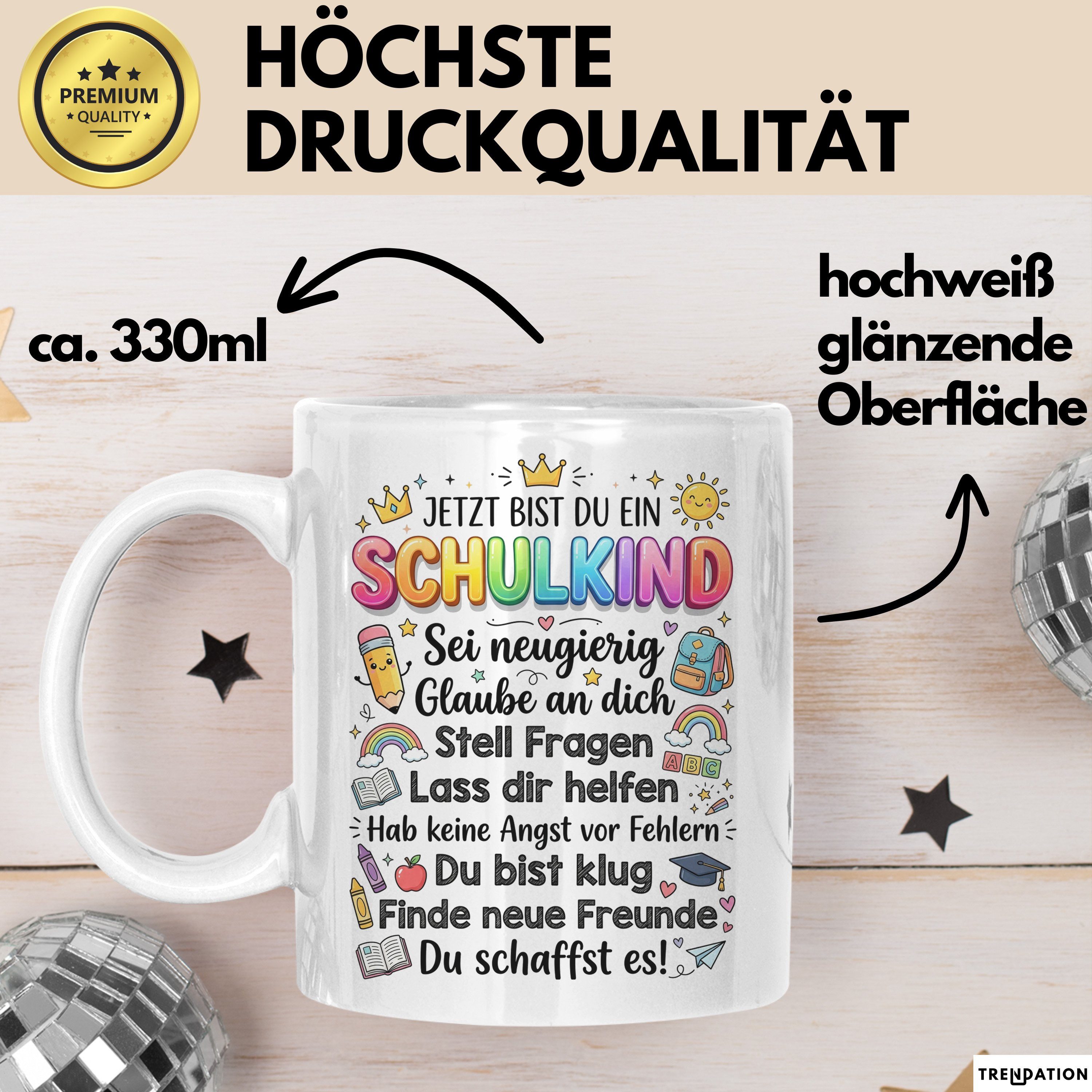 Trendation Tasse Einschulung Tasse Geschenk Jetzt Bist Du Ein Schulkind Geschenkidee Ge, Keramik