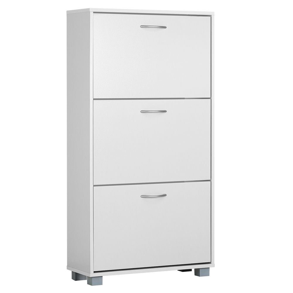 Casaria Schuhschrank (1-St) für 18 Paar Schuhe 3 Klappen Verstellbar 115x60x25cm Kippsicherung