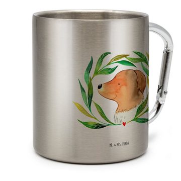 Mr. & Mrs. Panda Tasse Hund Blumen - Transparent - Geschenk, Edelstahltasse, Hundeliebe, Out, Edelstahl, Stilvolle Motive