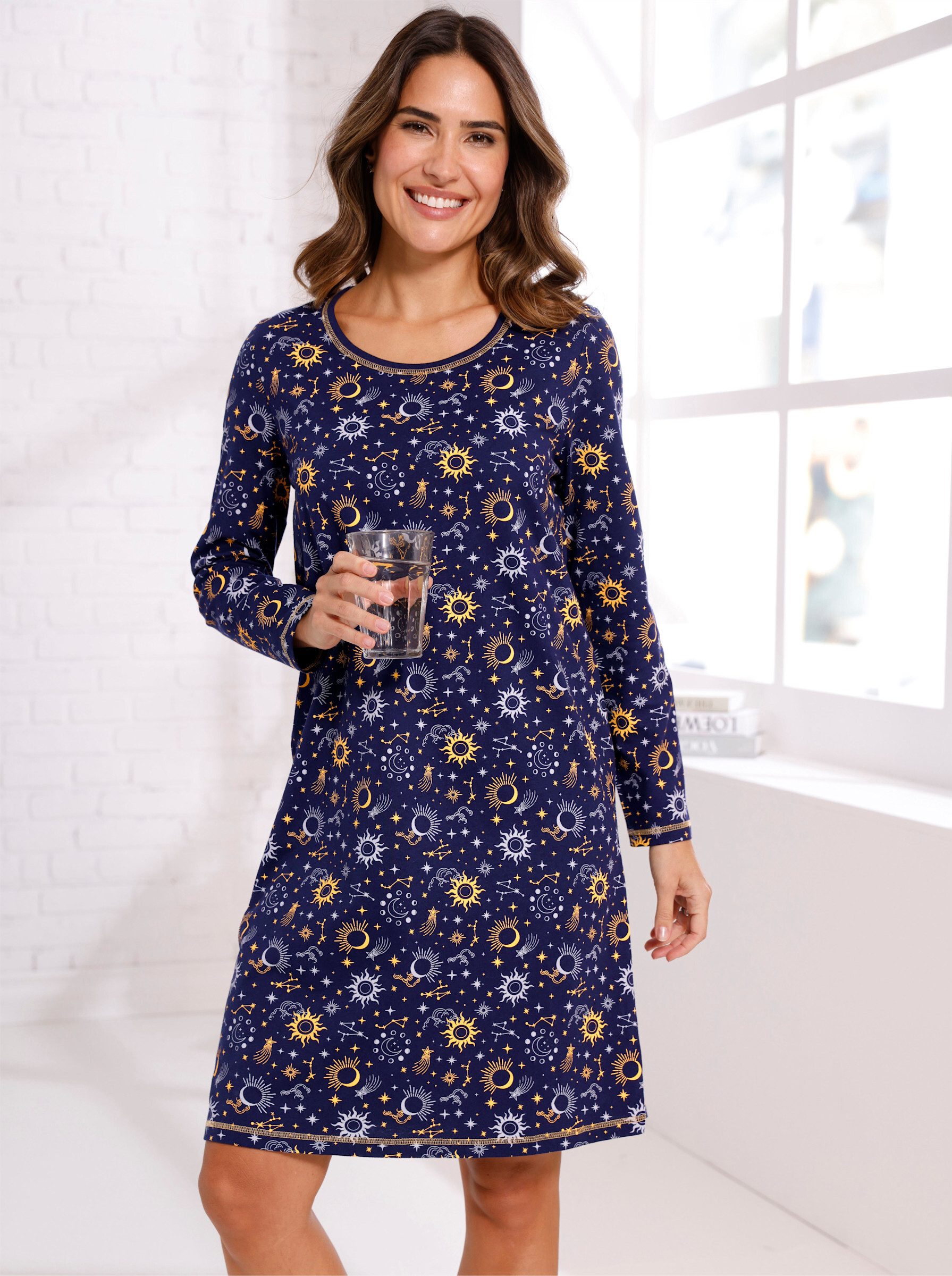 Sieh an! Nachthemd Nachthemd Langarm .