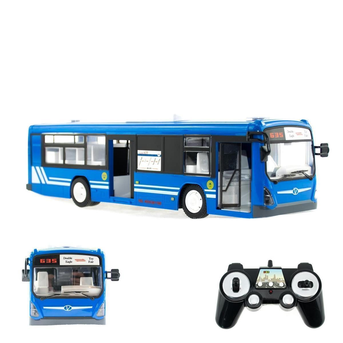 efaso RC-Bus E635 ferngesteuerter Bus 1:32 blau - Stadtbus City Bus - Licht&Sound, Hupe und beweglichen Türen