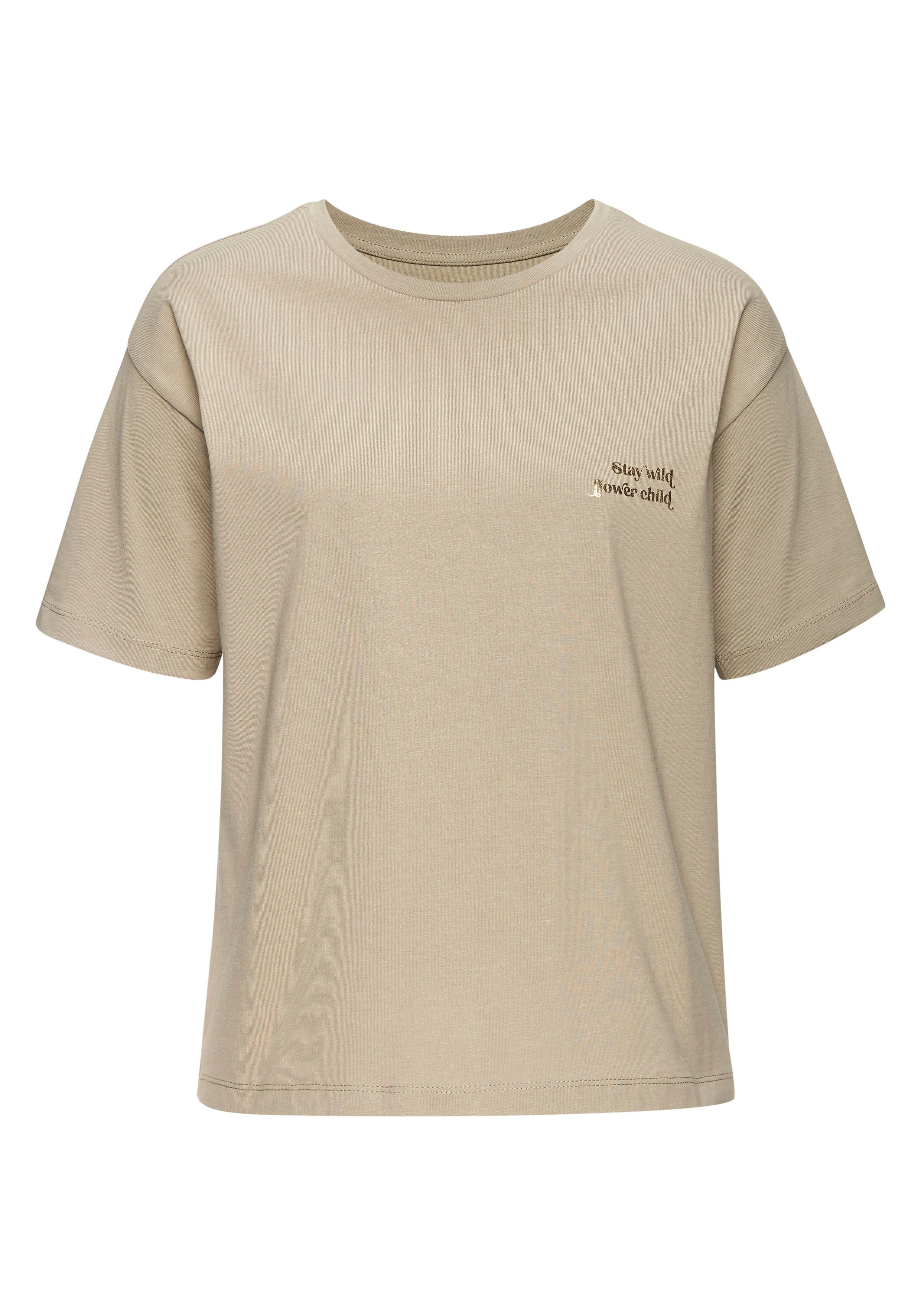 LASCANA T-Shirt mit tollen glänzenden Foliendruck, Loungewear