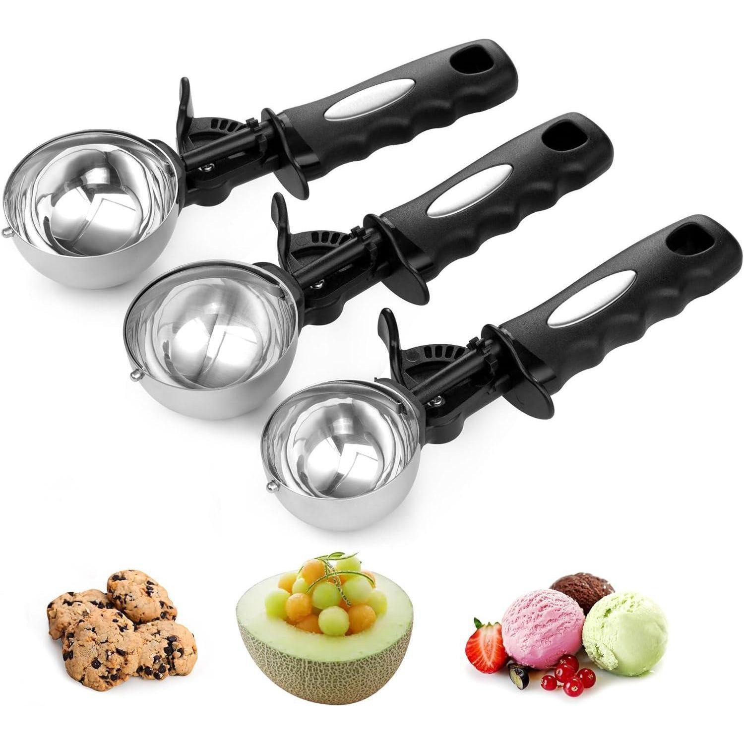 LuxusKollektion Eisportionierer Eisportionierer Set Keksschaufel 3er Daumenauslöser Eis 55mm 65mm 70mm