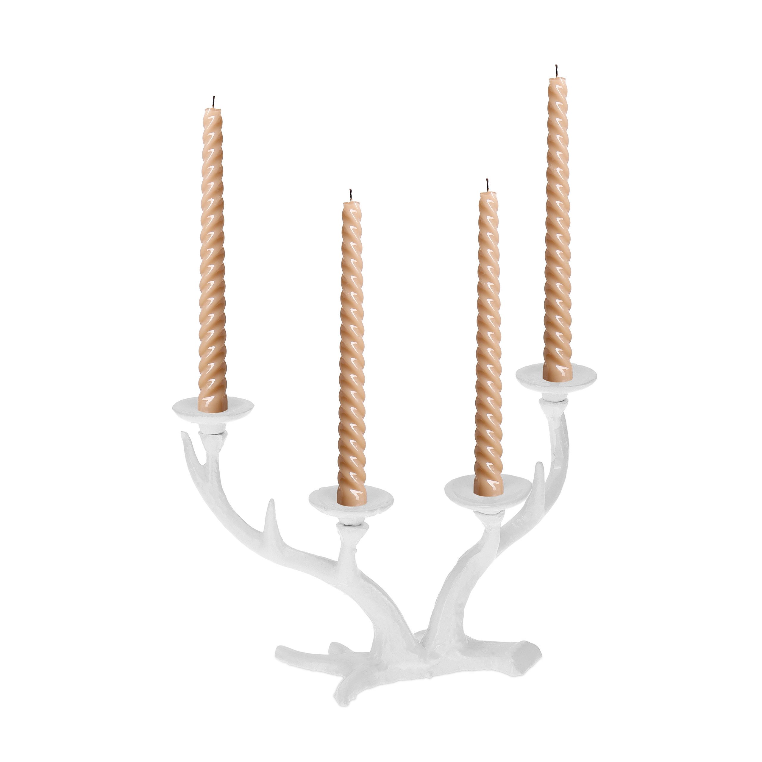 relaxdays Kerzenständer Hirschgeweih, Weiß günstig online kaufen