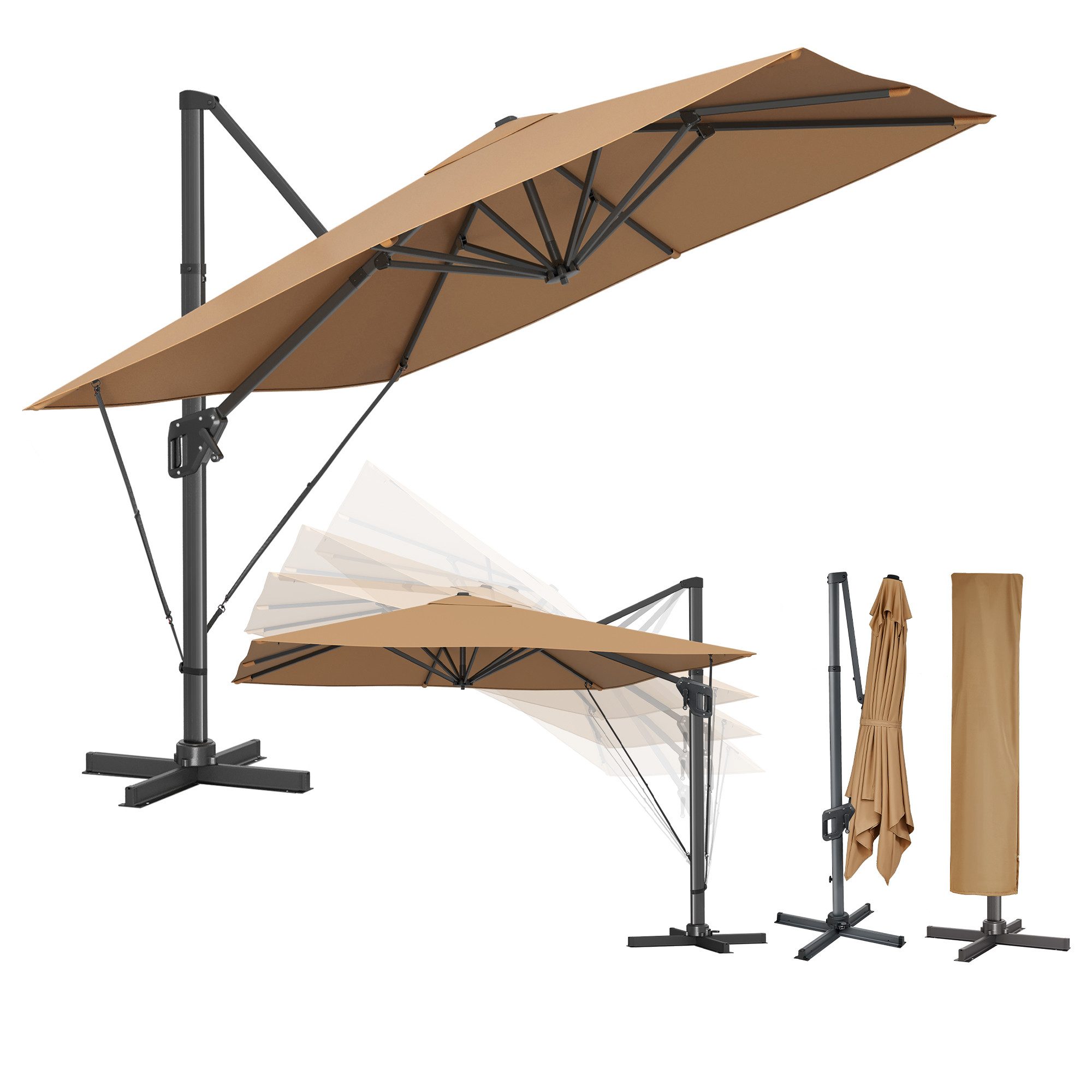 SONGMICS Sonnenschirm, LxB: 290,00x290,00 cm, UPF günstig online kaufen