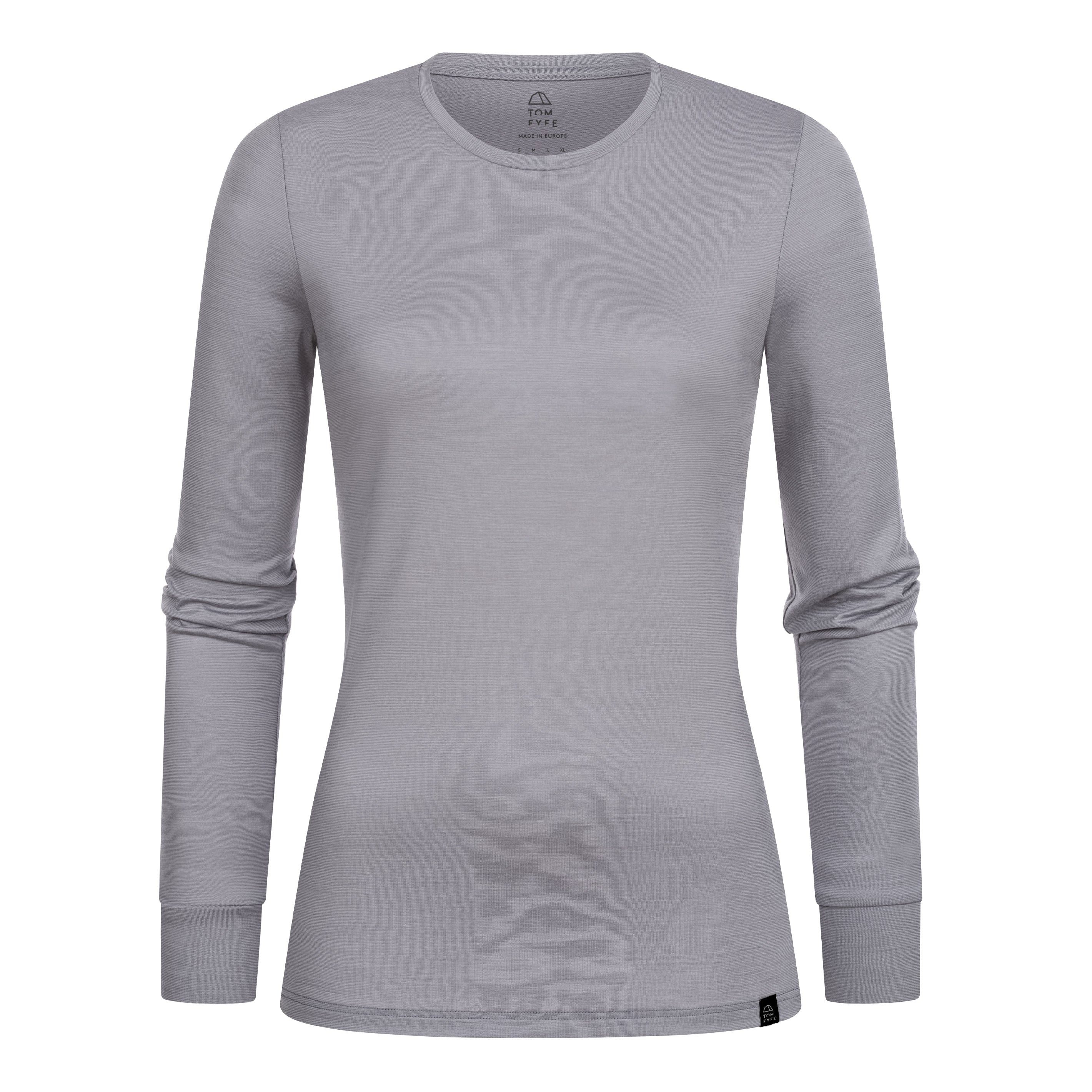 Tom Fyfe Longsleeve TOM FYFE Merino Longsleeve Damen Hellgrau / S