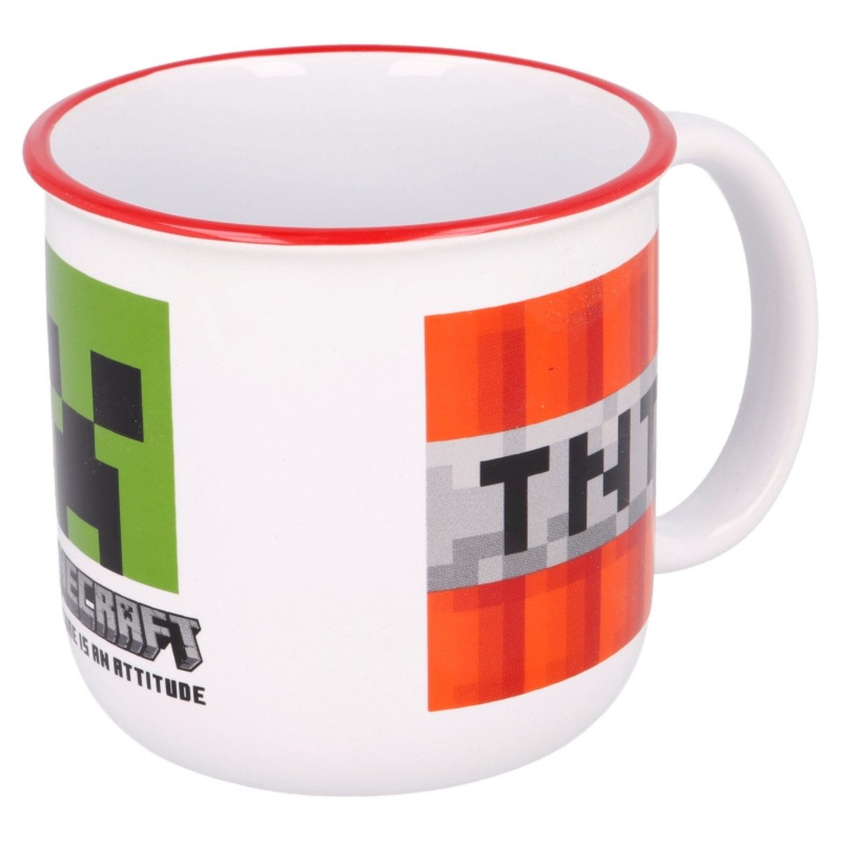 Minecraft Tasse Kaffeetasse 400 ml mit Geschenkverpackung 14 oz, Keramik