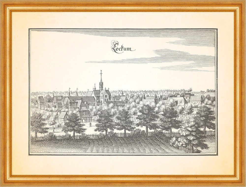 Kunstdruck Lockum Zisterzienserkloster Loccum Luccaburg Rosenbraken Merian 0407 G