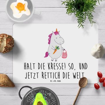 Platzset, Einhorn Gemüse - Weiß - Geschenk, Einhorn Deko, Wochenmarkt, Bio, Tis, Mr. & Mrs. Panda, (1-St), Lebensmittelecht, BPA-frei