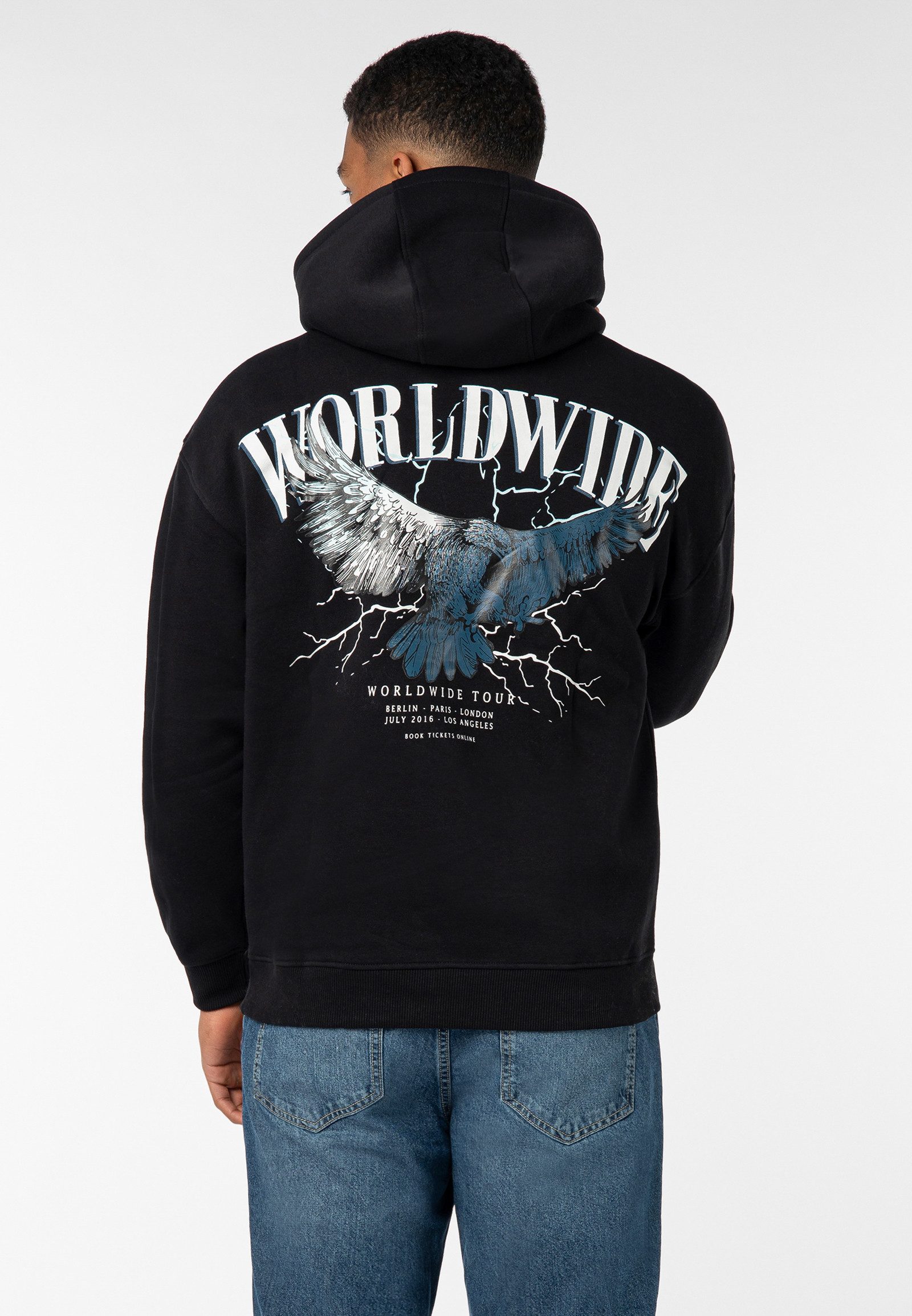 SUBLEVEL Hoodie Herren Kapuzenpullover mit Adler Backprint Sweater, Kapuzen günstig online kaufen