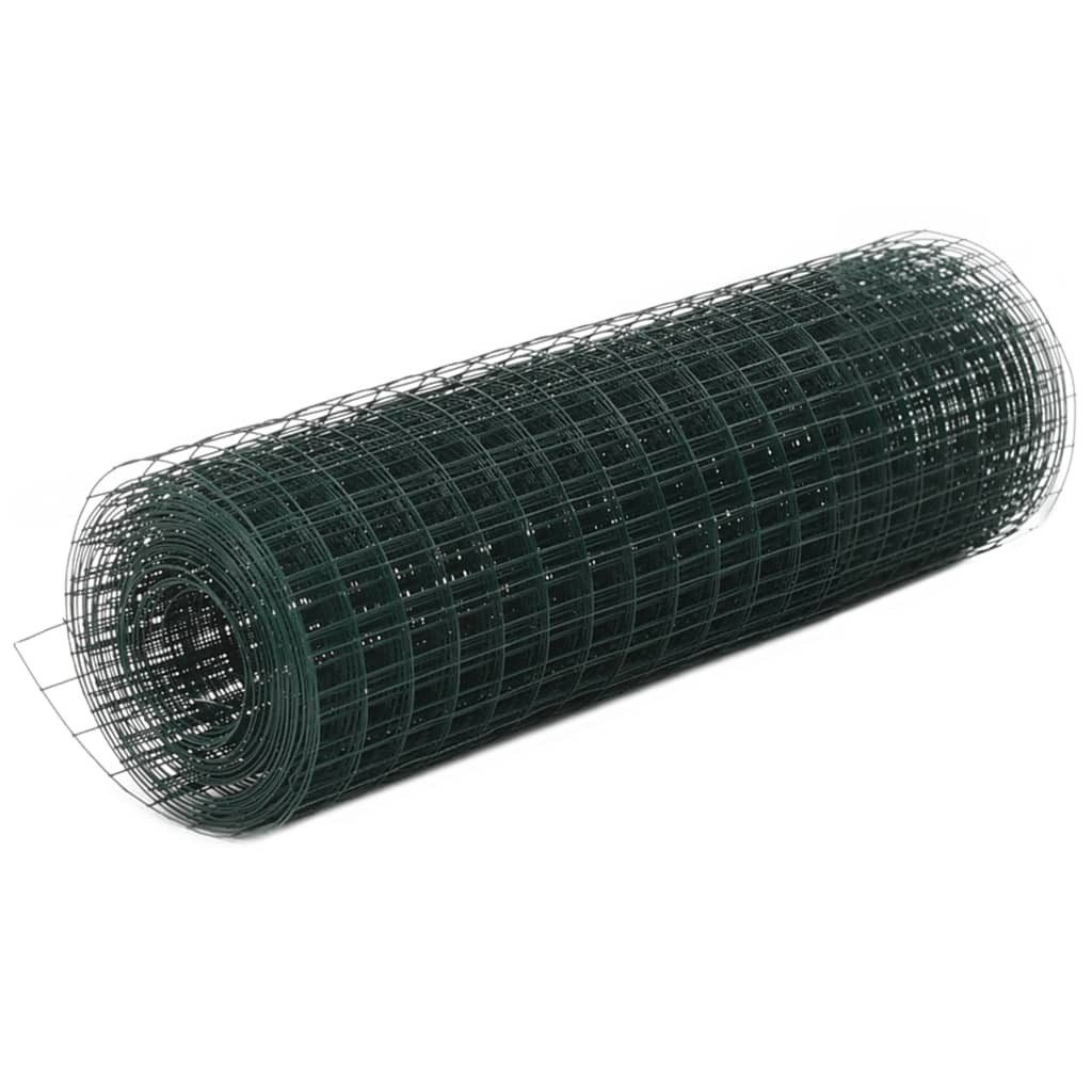 Gartenzaun Drahtzaun Stahl mit PVC-Beschichtung 10x0,5 m Grün