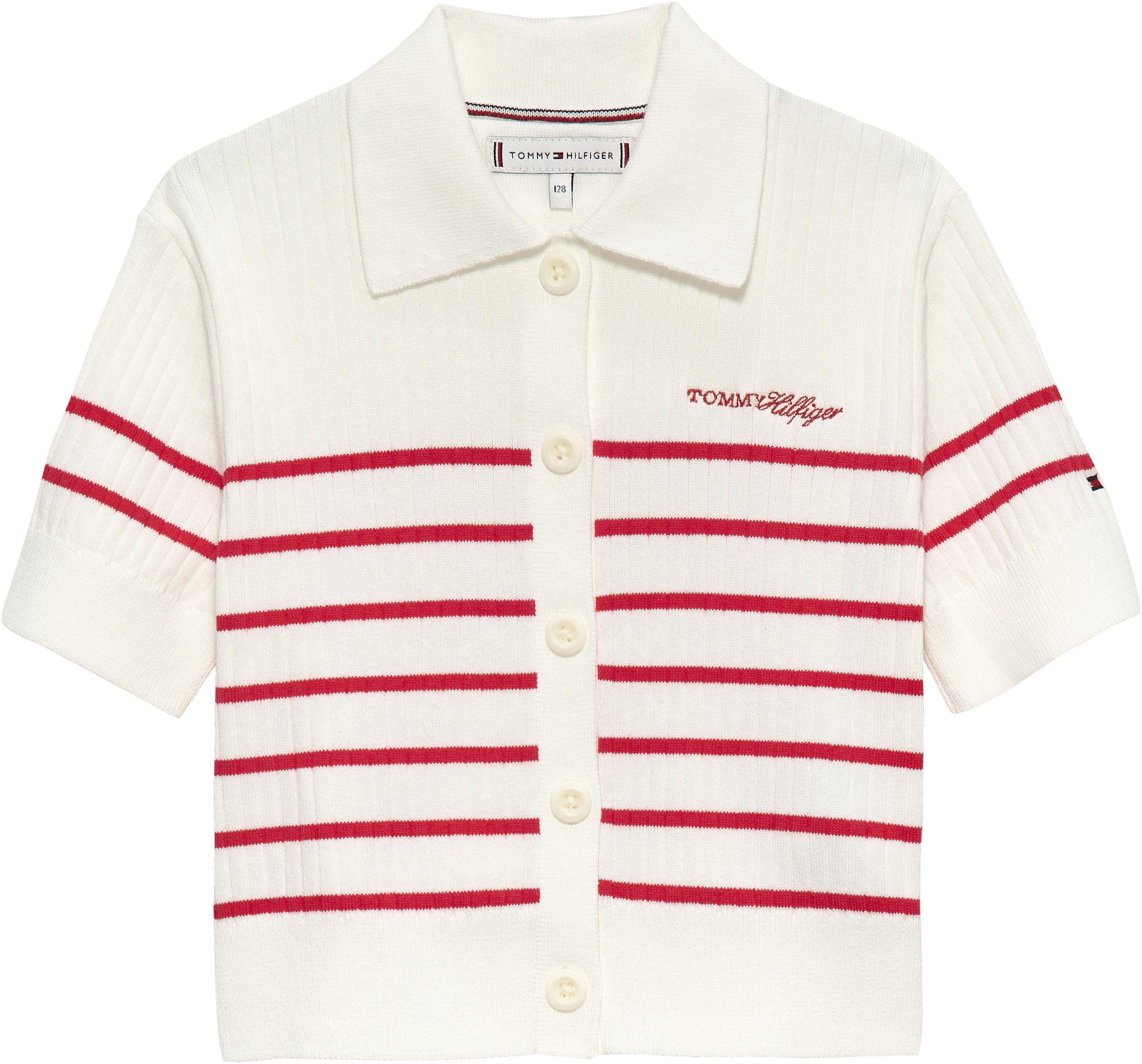 Tommy Hilfiger Strickjacke SWEATER RIB POLO SS Kinder bis 16 Jahre, regular fit