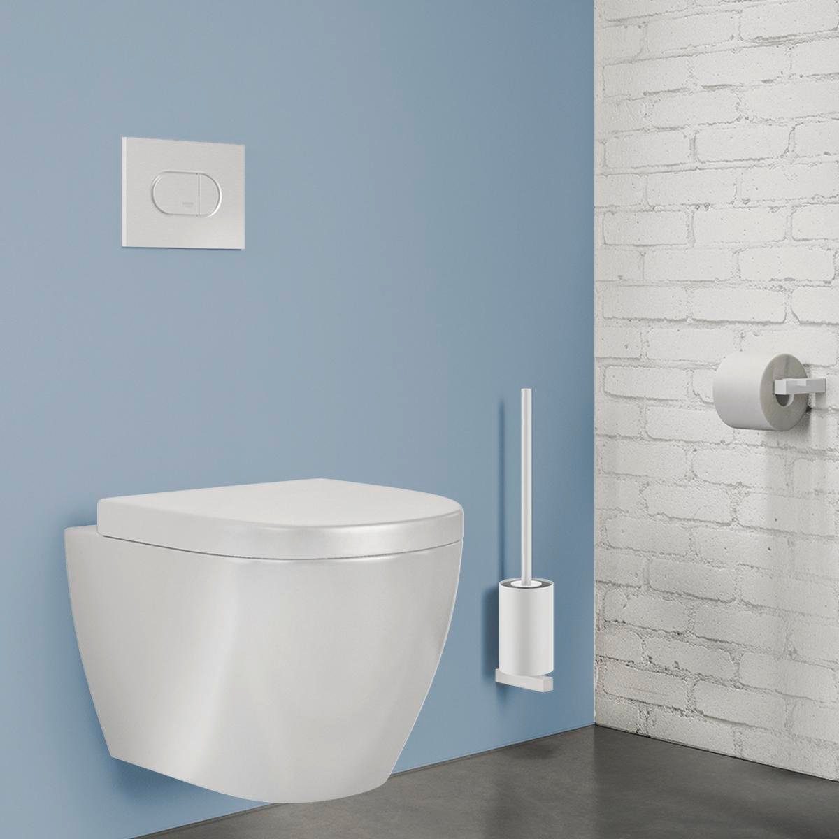 Zack WC-Reinigungsbürste ZACK Toilettenbürste CARVO Edelstahl weiß Wandmontage, WC, (Set)