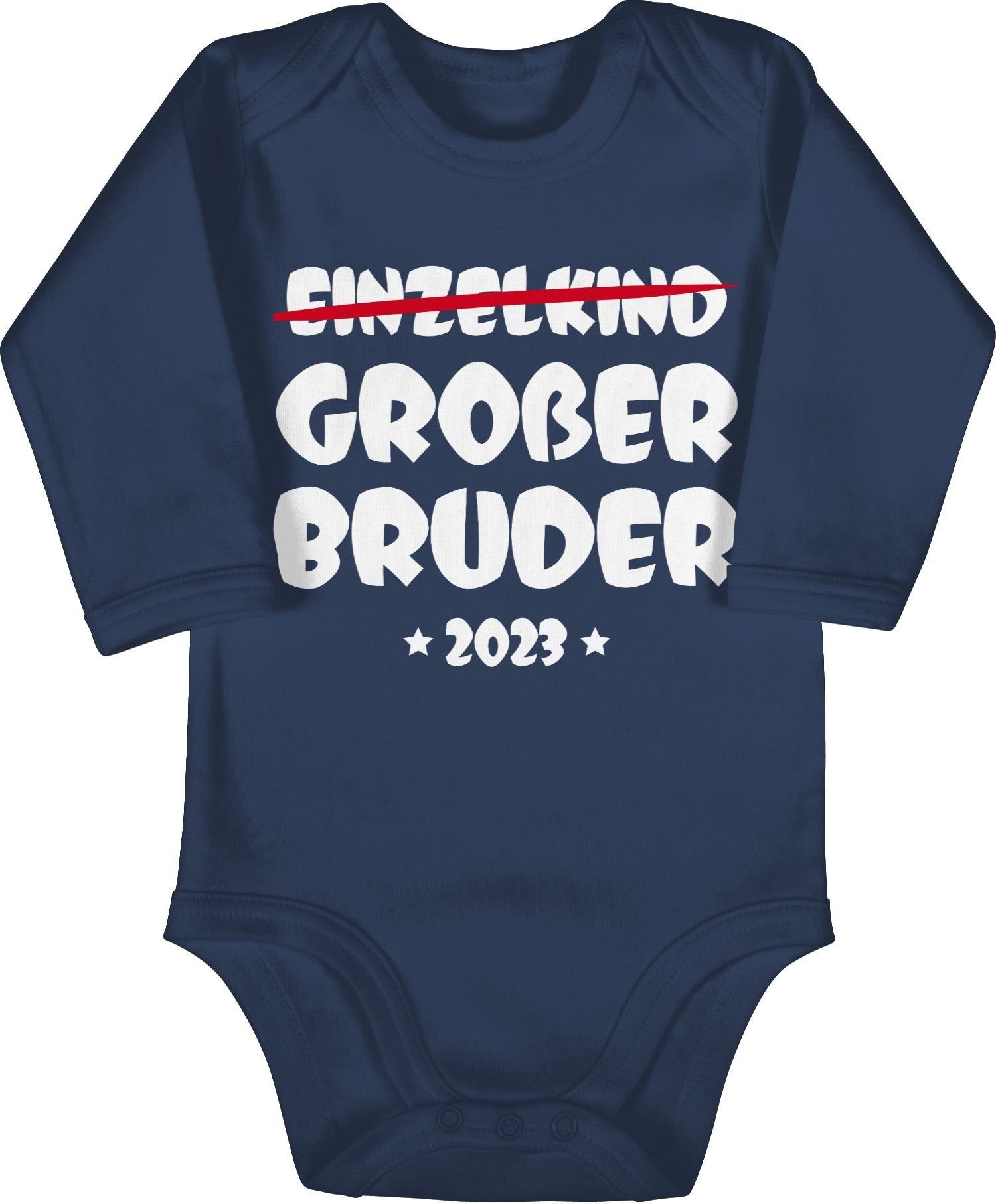 Shirtracer Shirtbody Einzelkind Großer Bruder 2023 Großer Bruder 1 Navy Blau