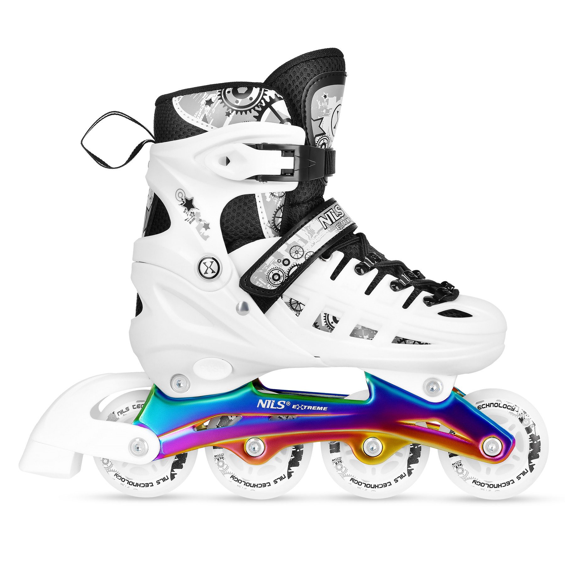 NILS EXTREME Inlineskates Kinderinliner Rollschuhe Schlittschuhe, (Spar-Set, 2-St., 31-34), 4in1, LED-Rollen, größenverstellbar, ABEC 7