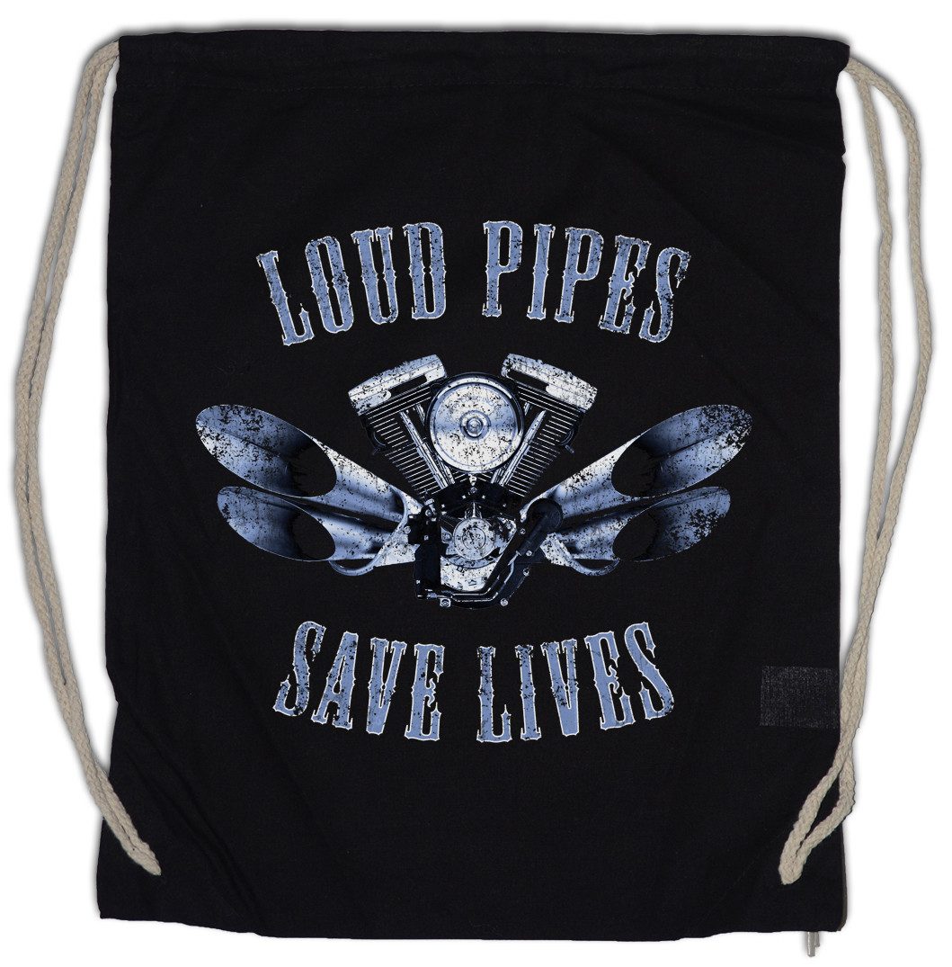 Turnbeutel Loud Pipes Save Lives Turnbeutel Live To Ride Mc Biker Rocker Club