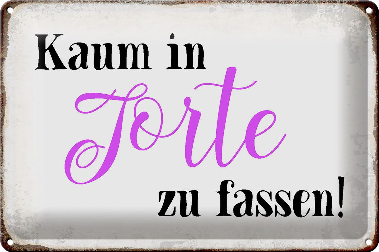Metallschild Schild Blech 30x20cm - Made in Germany - Spruch kaum in Torte zu fasse