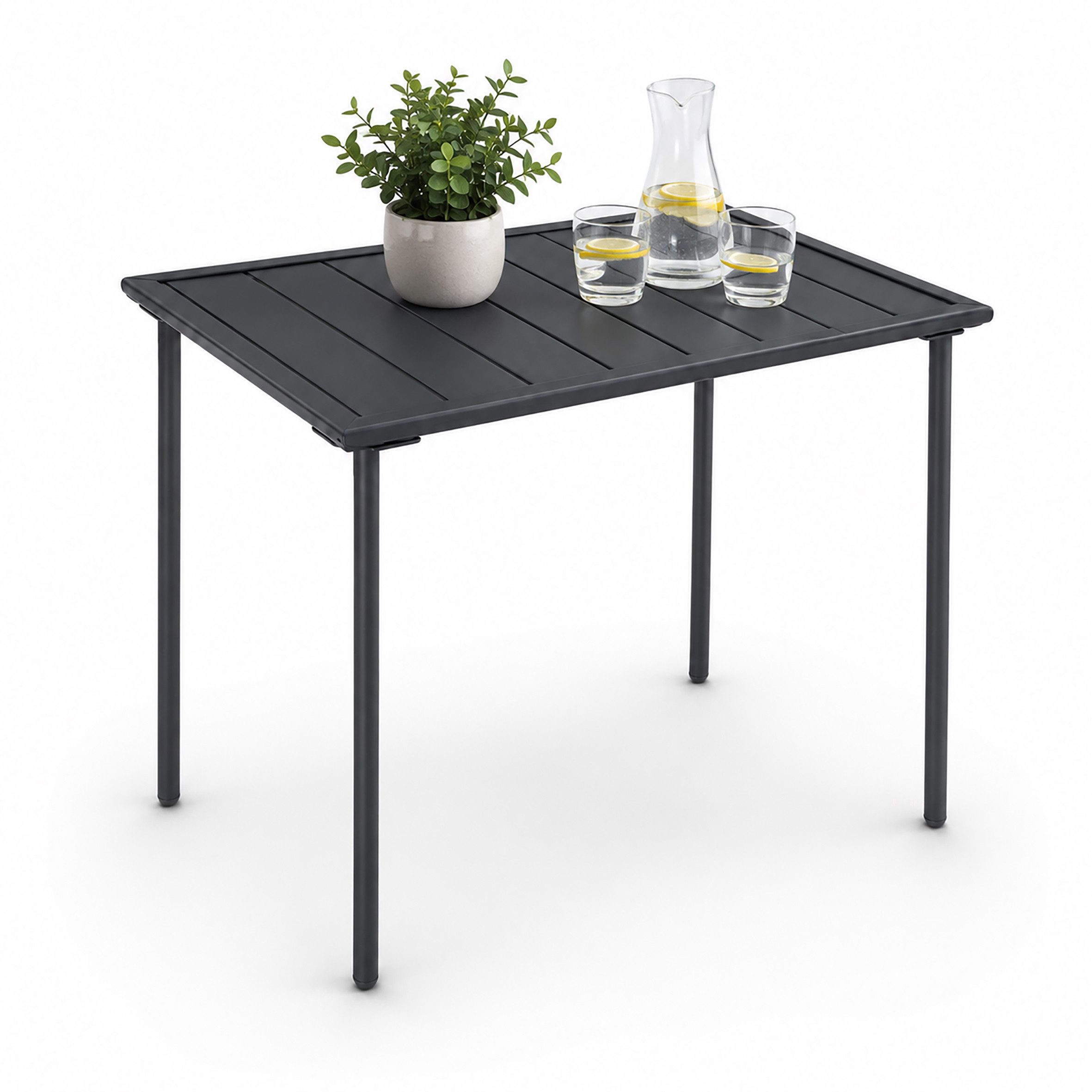 VCM Gartentisch Sumila B. 80 x T. 55 x H. 72 cm, wetterbeständiger Outdoor Tisch, verstellbare Füße, für die Terrasse