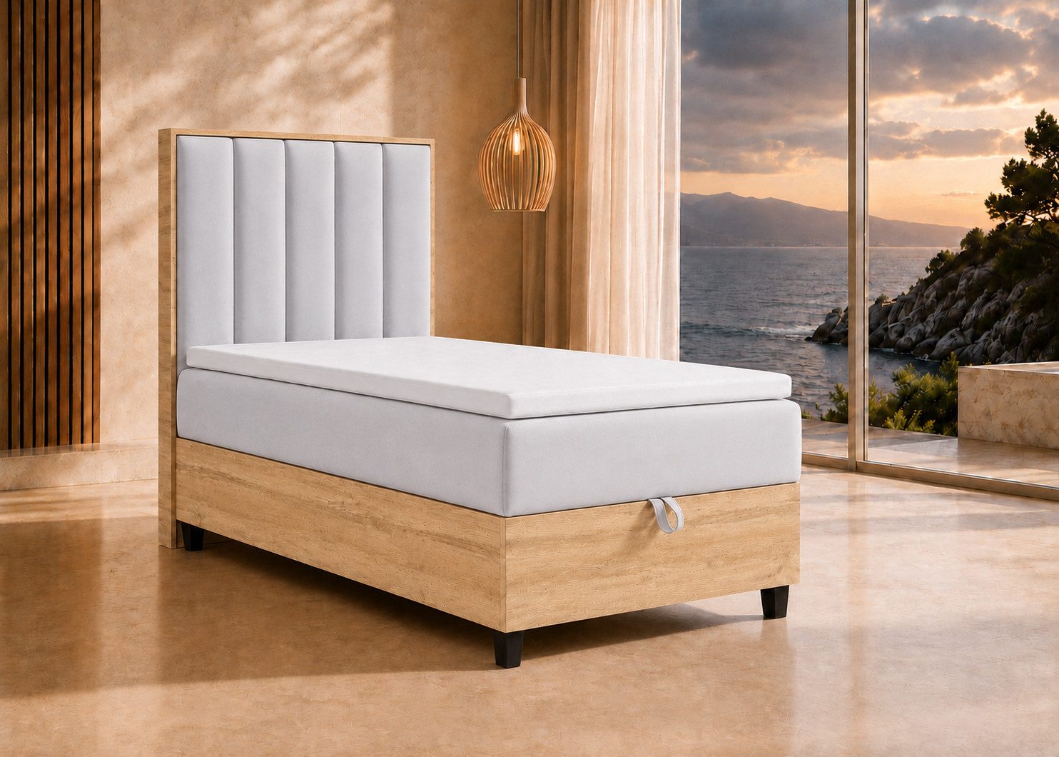 Best for Home Boxspringbett Einzelbett Trinity K-10 mit Bettkasten & Komfort Topper T30 (Bett, Polsterbett mit Stauraum, Jugendbett, Kinderbett versch. Größen, 4-St., 70x200 80x200 90x200 100x200 cm), Verschiedene Liefermöglichkeiten, TOP Preis-Leistungs-Verhältnis