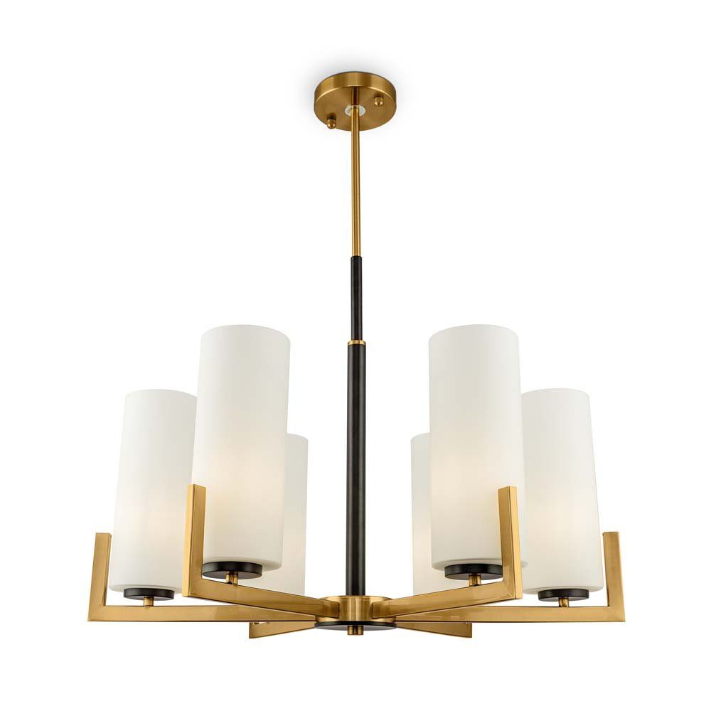 Maytoni Kronleuchter, Leuchtmittel nicht inklusive, Kronleuchter Hängelampe Deckenleuchte messing Glas weiß