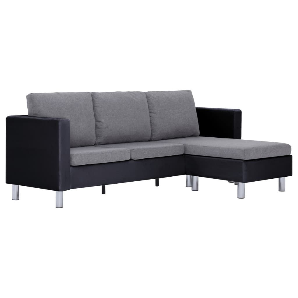 vidaXL Sofa 3-Sitzer-Sofa mit Kissen Schwarz günstig online kaufen