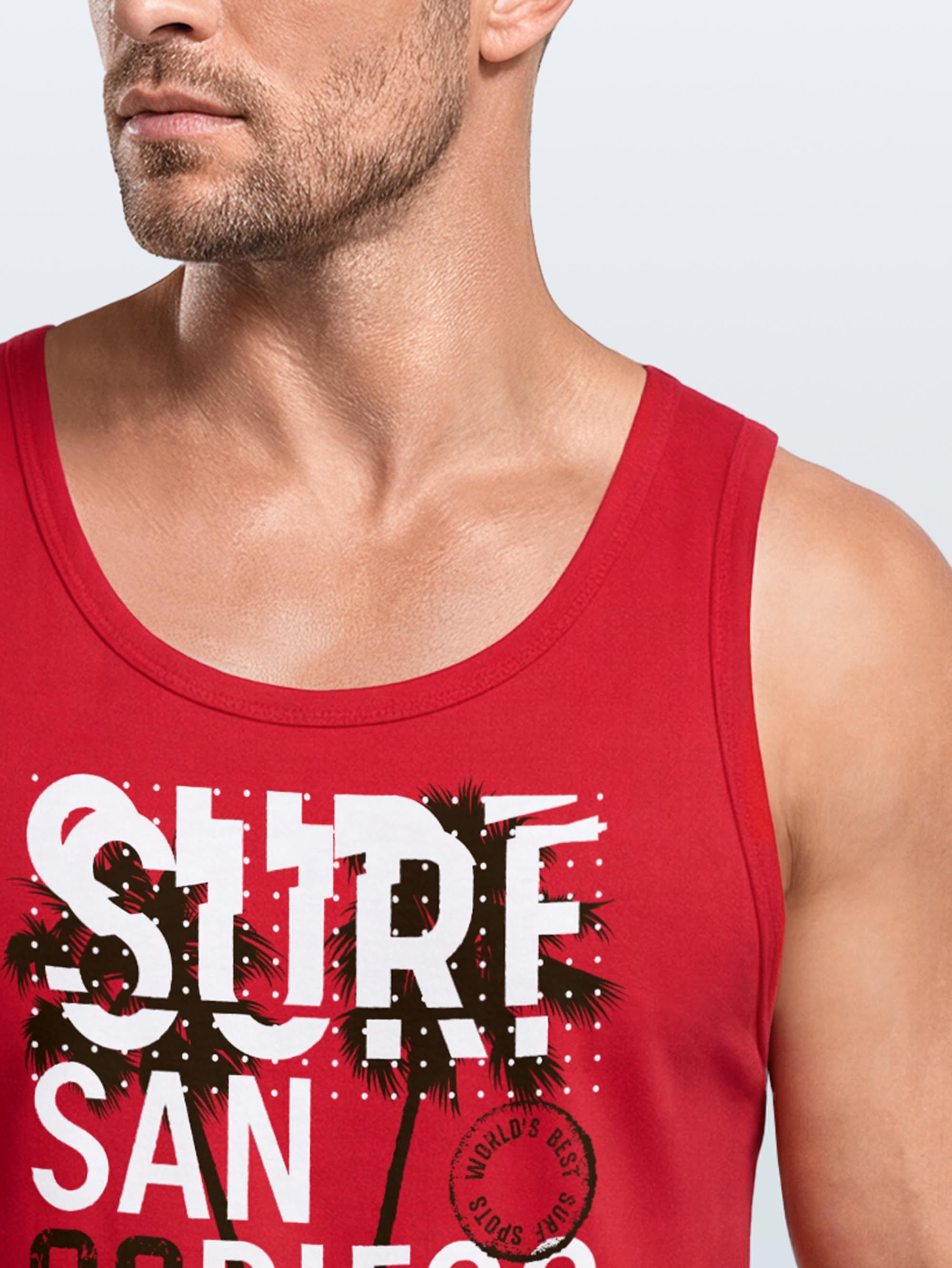Neverless Tanktop Herren Tank-Top Surf Design San Diego Palmen Beach Strand Sommer mit Print