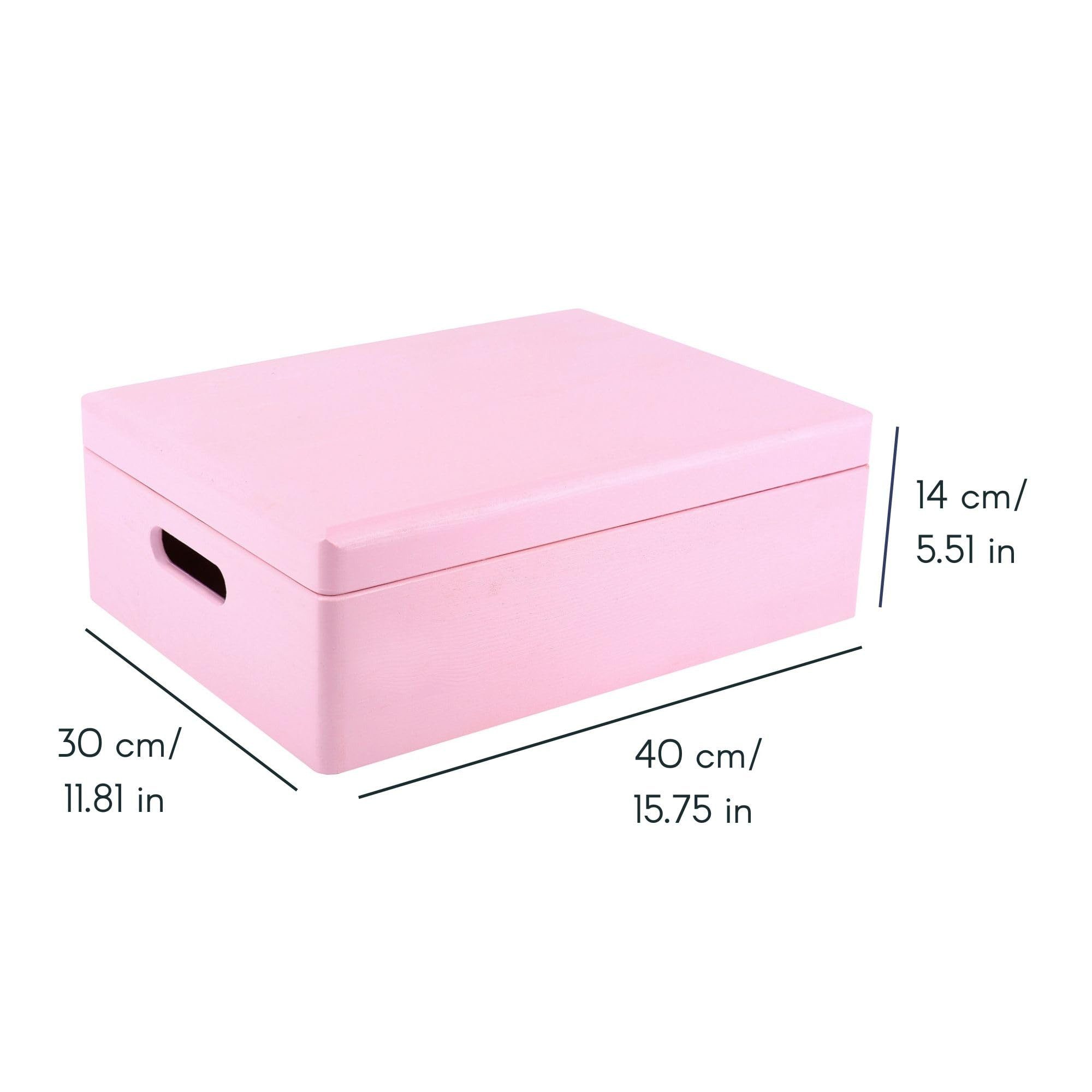 Creative Deco Holzkiste mit Deckel 40x30x14 cm (1cm)