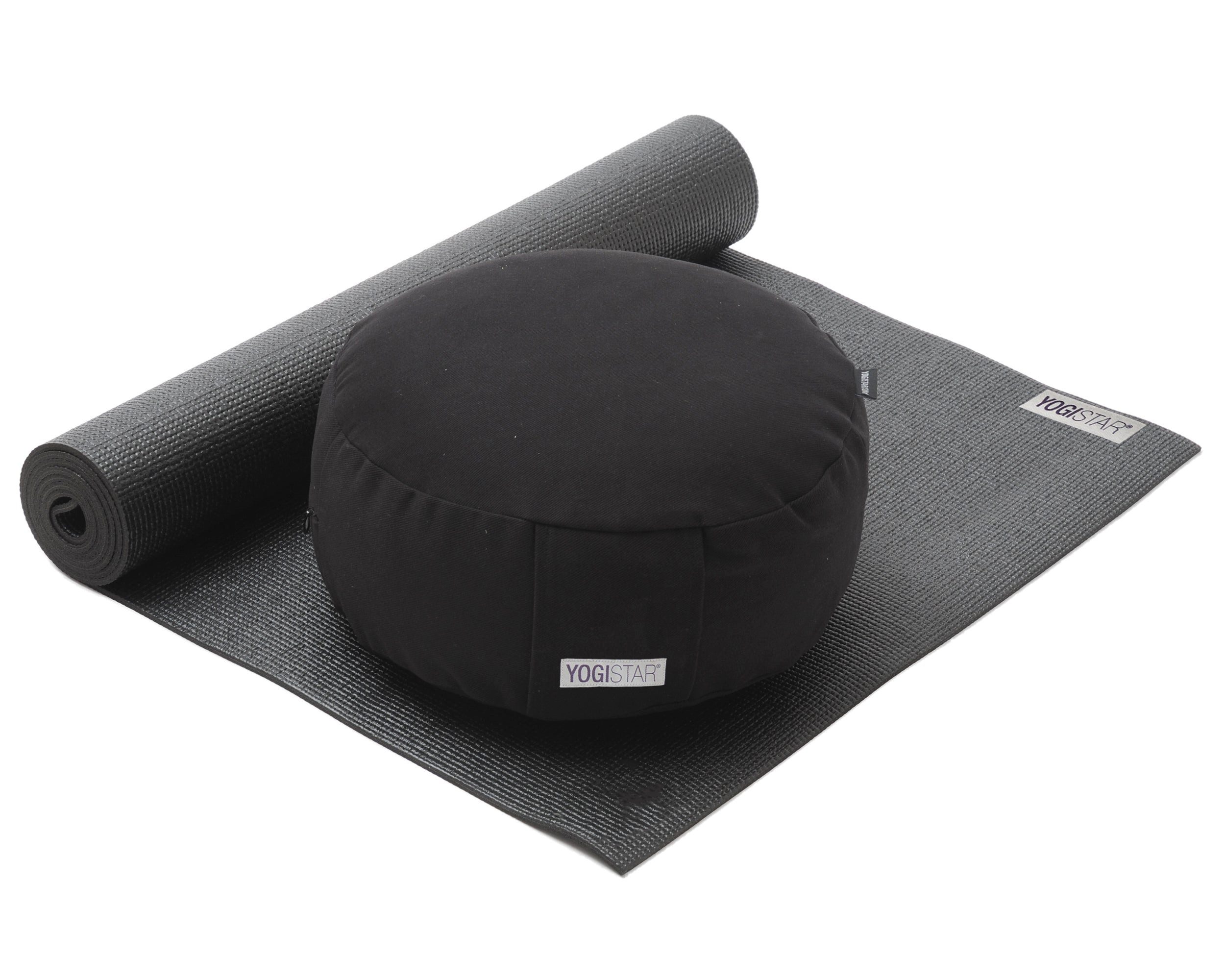 Yogistar Yogamatte Yoga-Set Starter Edition - Meditation (Yogamatte + Kissen) (Yogamatte, Meditationskissen, 2-St., Yogamatte, Meditationskissen), Yoga-Set bestehend aus: Yogamatte basic und Meditationskissen rund.