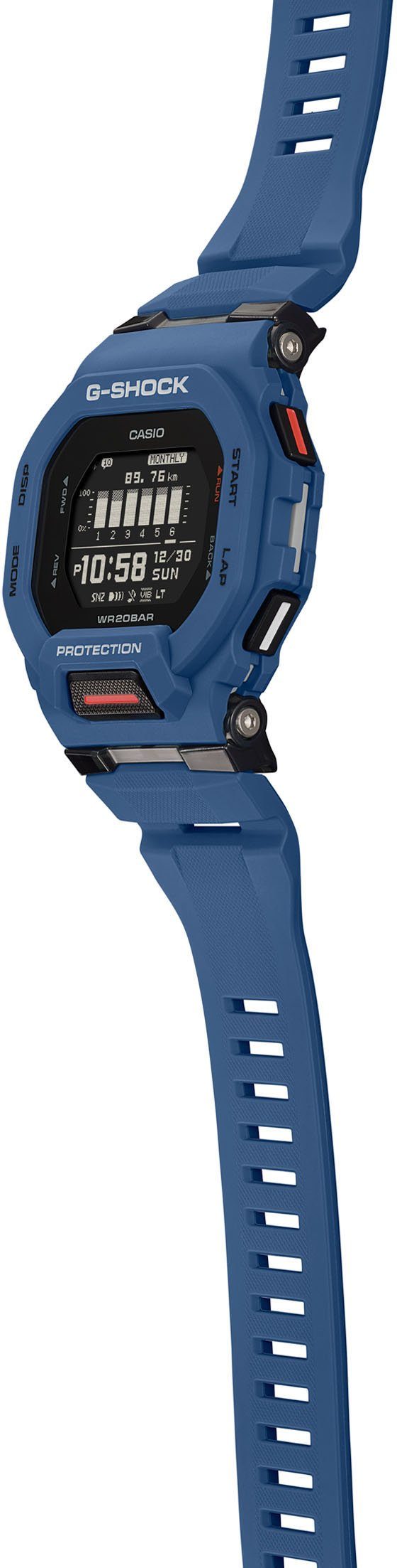 CASIO G-SHOCK GBD-200 Smartwatch, Armbanduhr, Herrenuhr, Bluetooth, Schrittzähler, Stoppfunktion blau
