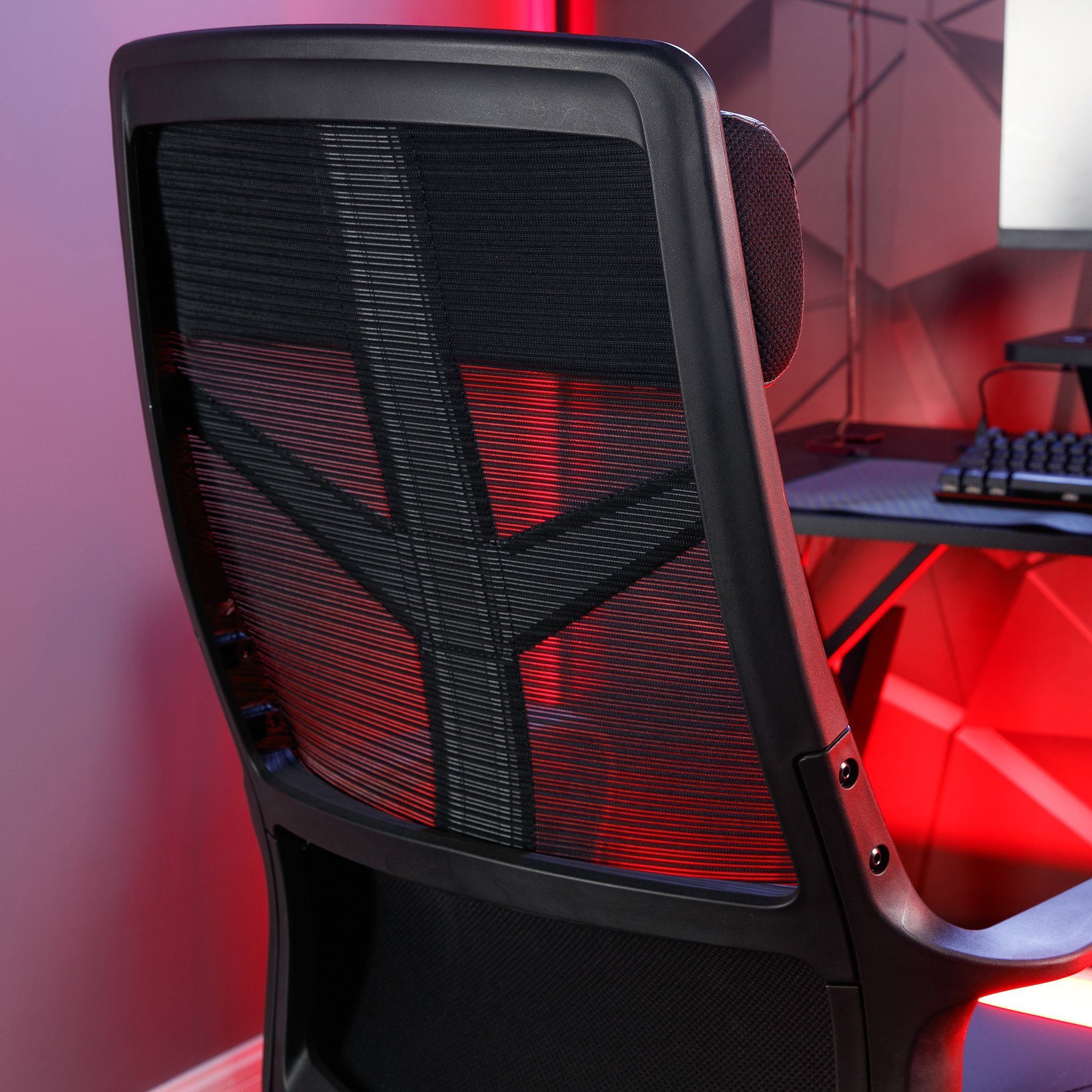 Helix Rocker Carbon mit X Bürostuhl Rückenlehne Gaming Schwarz Mesh Netzstoff Bürodrehstuhl
