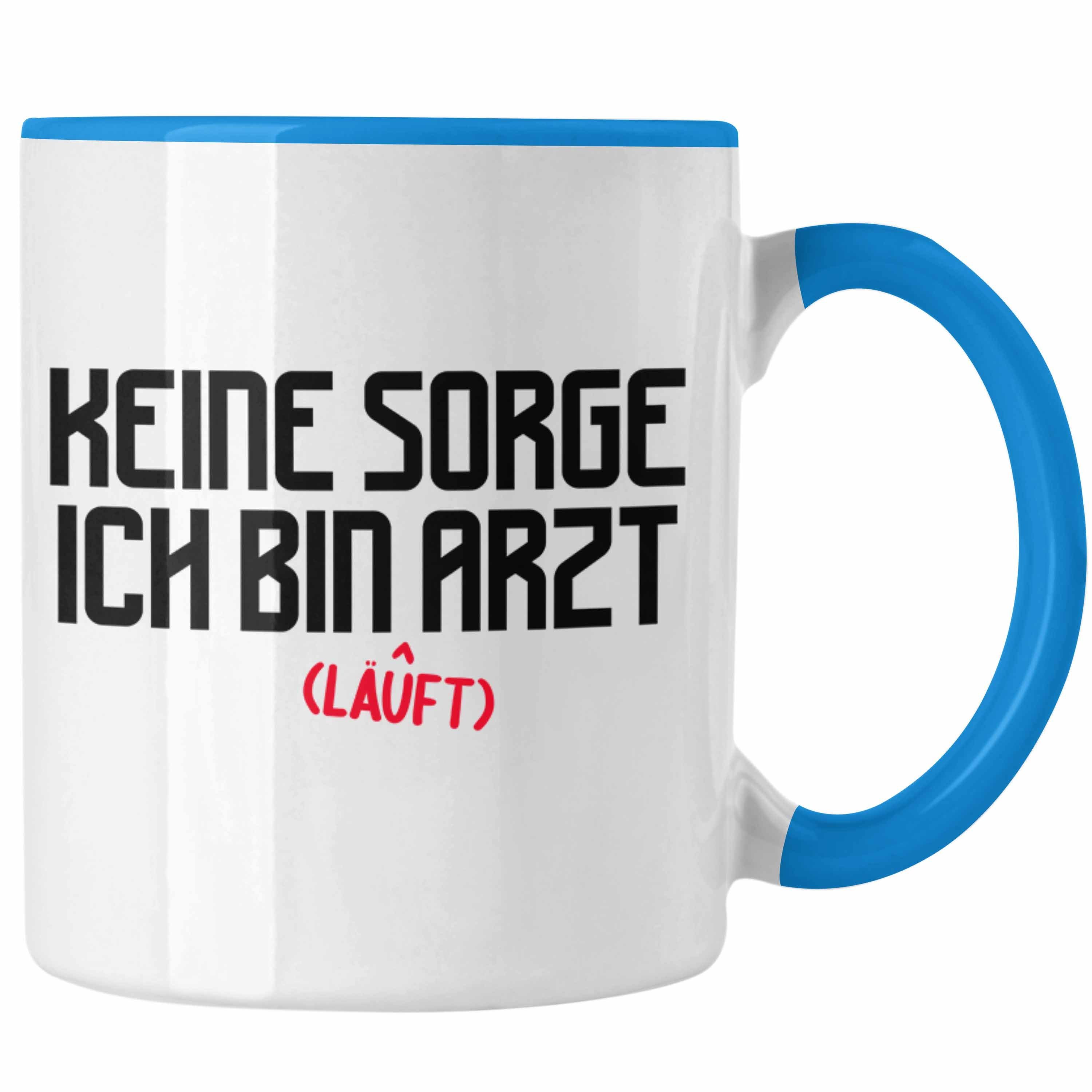 Trendation Tasse Trendation - Arzt Geschenk Tasse Lustig Männer Geschenkidee Kaffeetasse für Arzt Krankenhaus Ärzte Blau