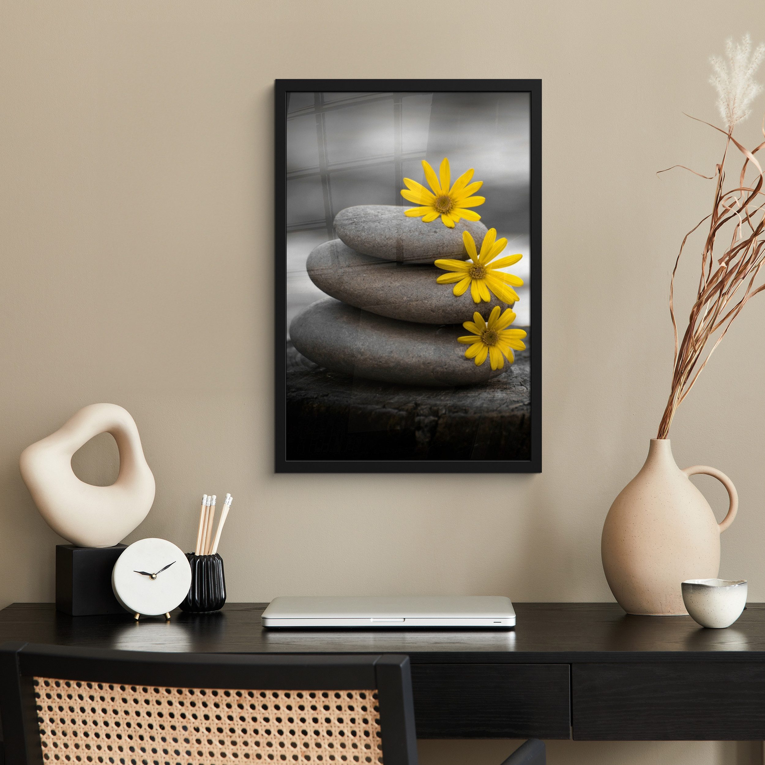 MuchoWow Poster Zen-Steine - Blumen - günstig online kaufen